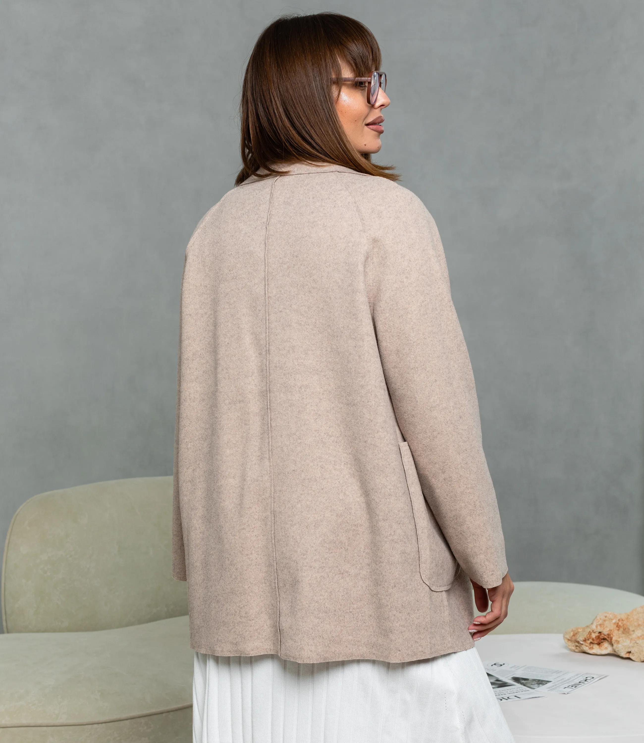 Полупальто #КТ2057 (1), бежевый - фото 3