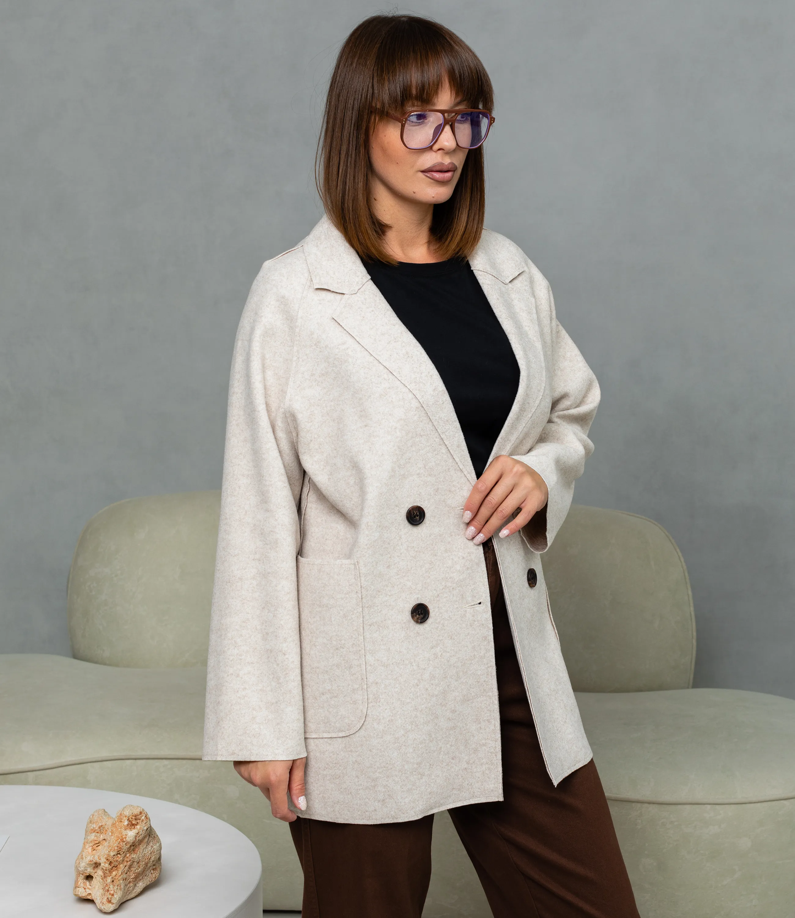 Полупальто #КТ2057 (1), светло-бежевый - фото 2