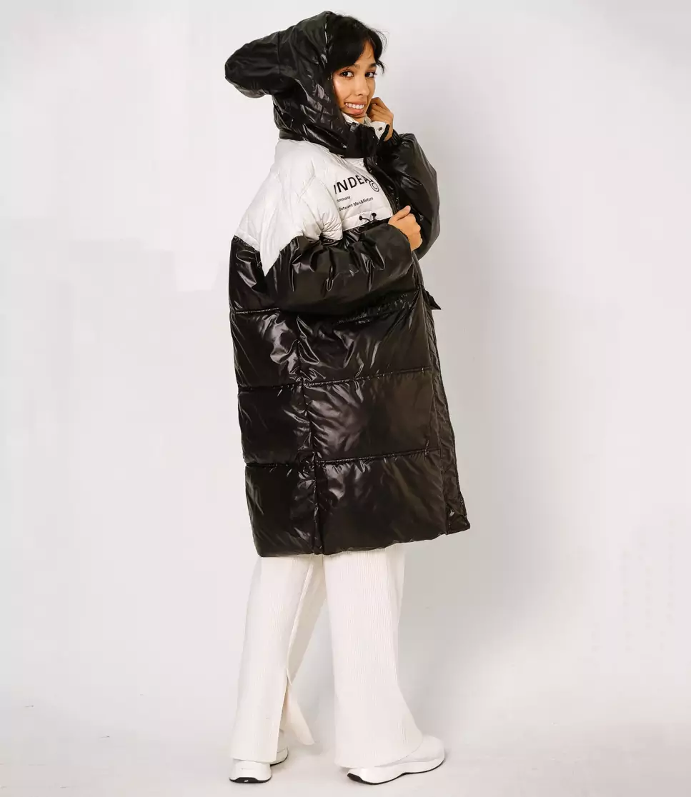 Пальто #КТ22071, молочный, черный - фото 3