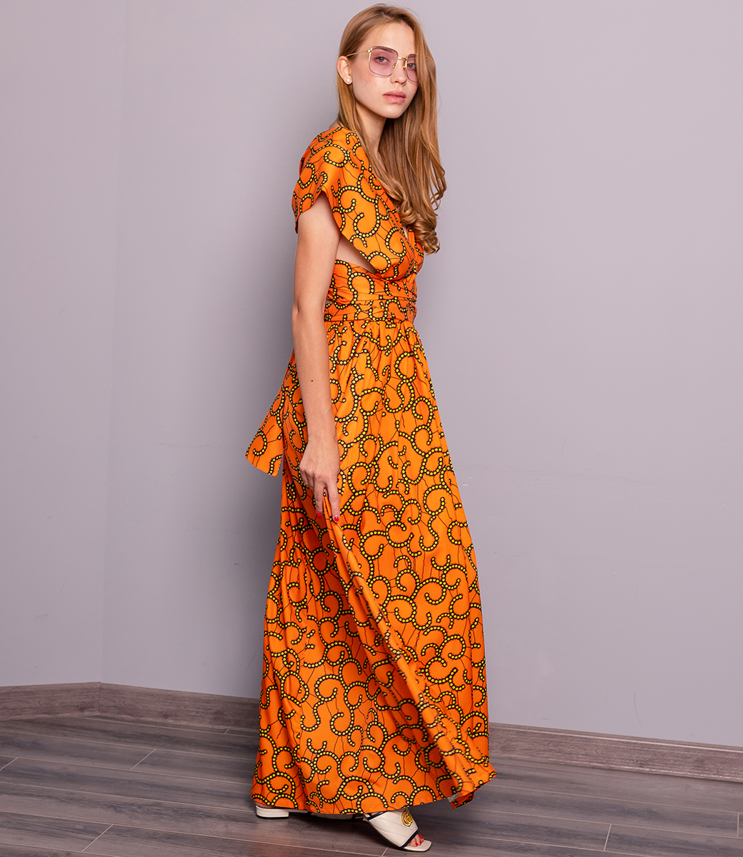 Платье #КТ6 (1), оранжевый - фото 2