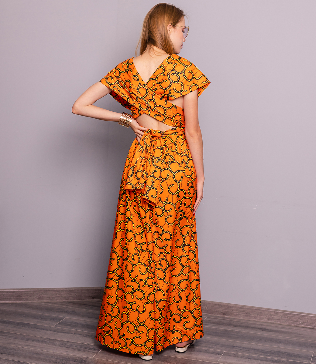 Платье #КТ6 (1), оранжевый - фото 3