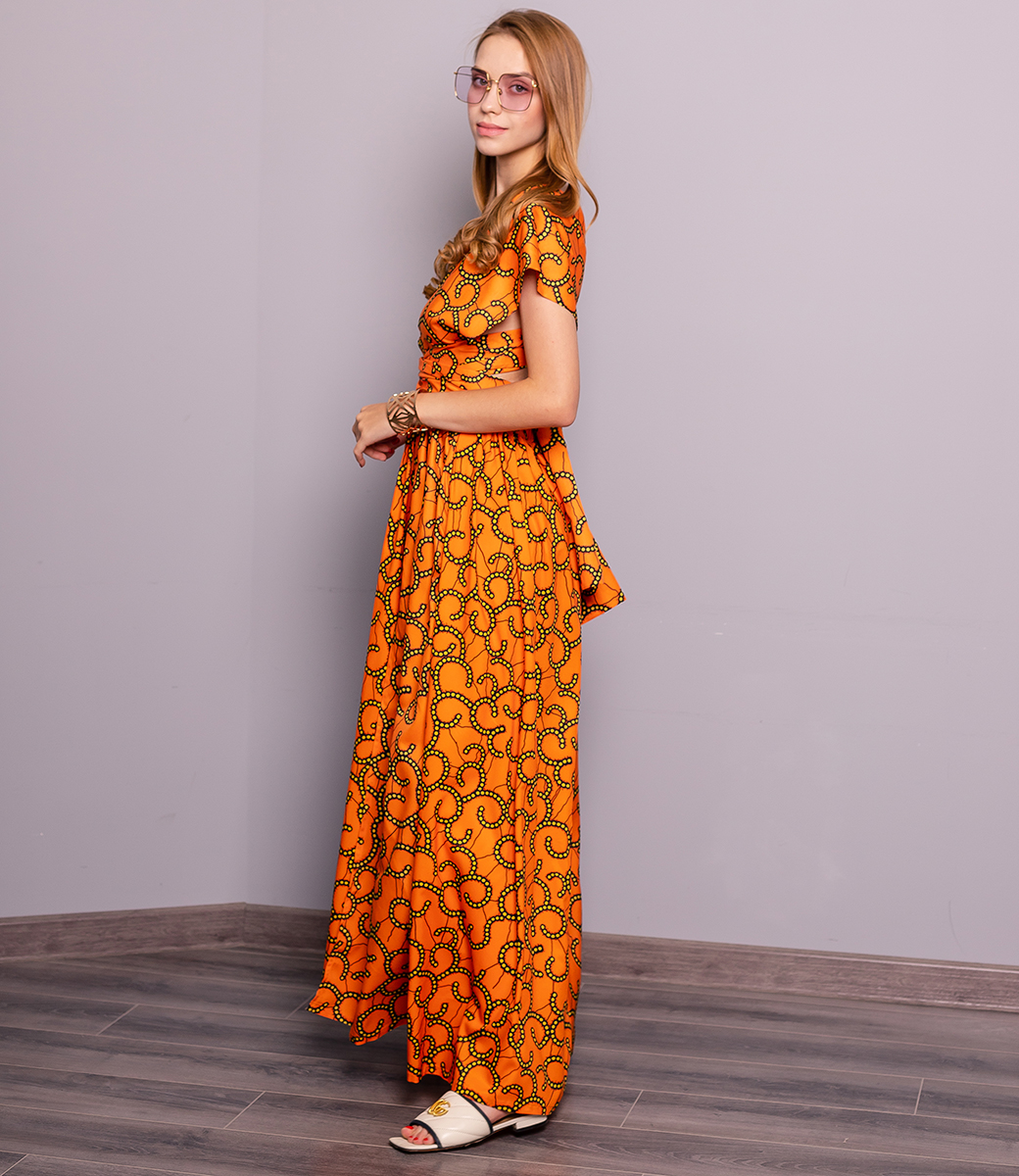 Платье #КТ6 (1), оранжевый - фото 4