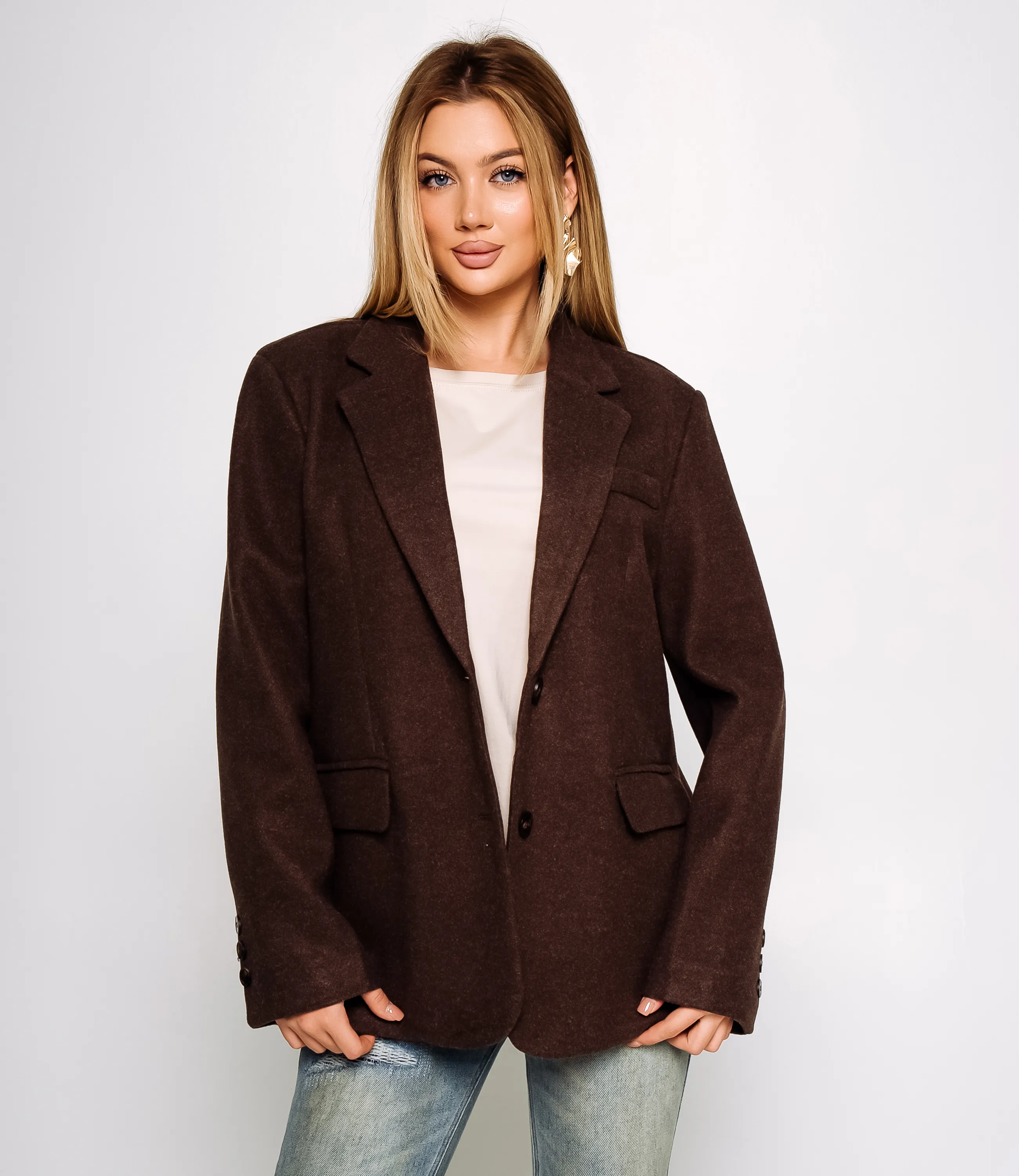 Пиджак #КТ55757, шоколадный - фото 1