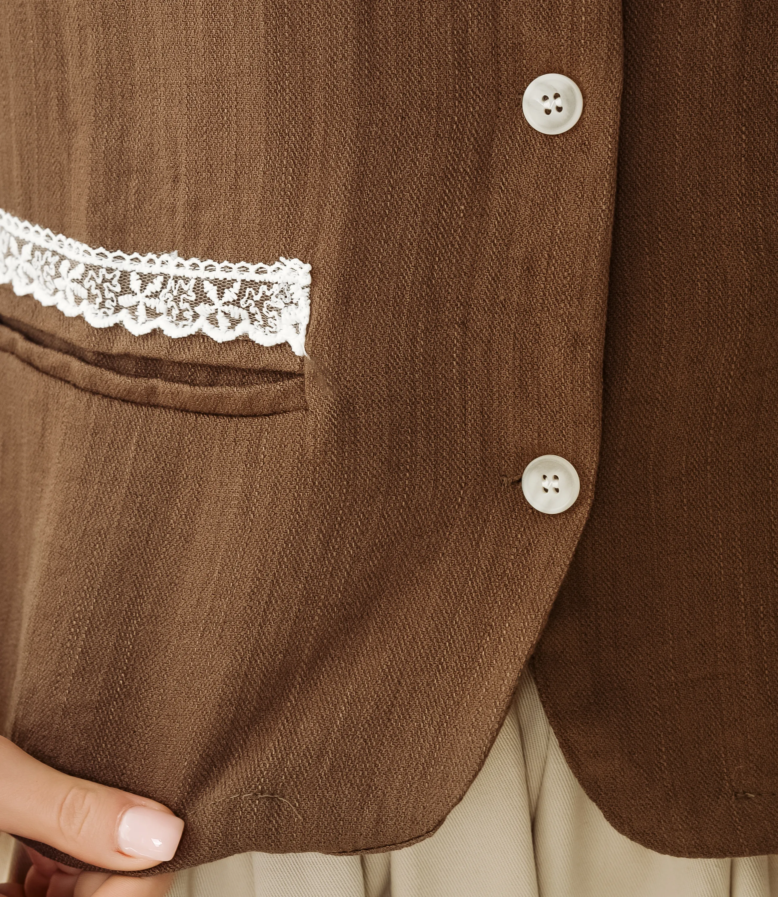 Пиджак #КТ9098, тёмный хаки - фото 5