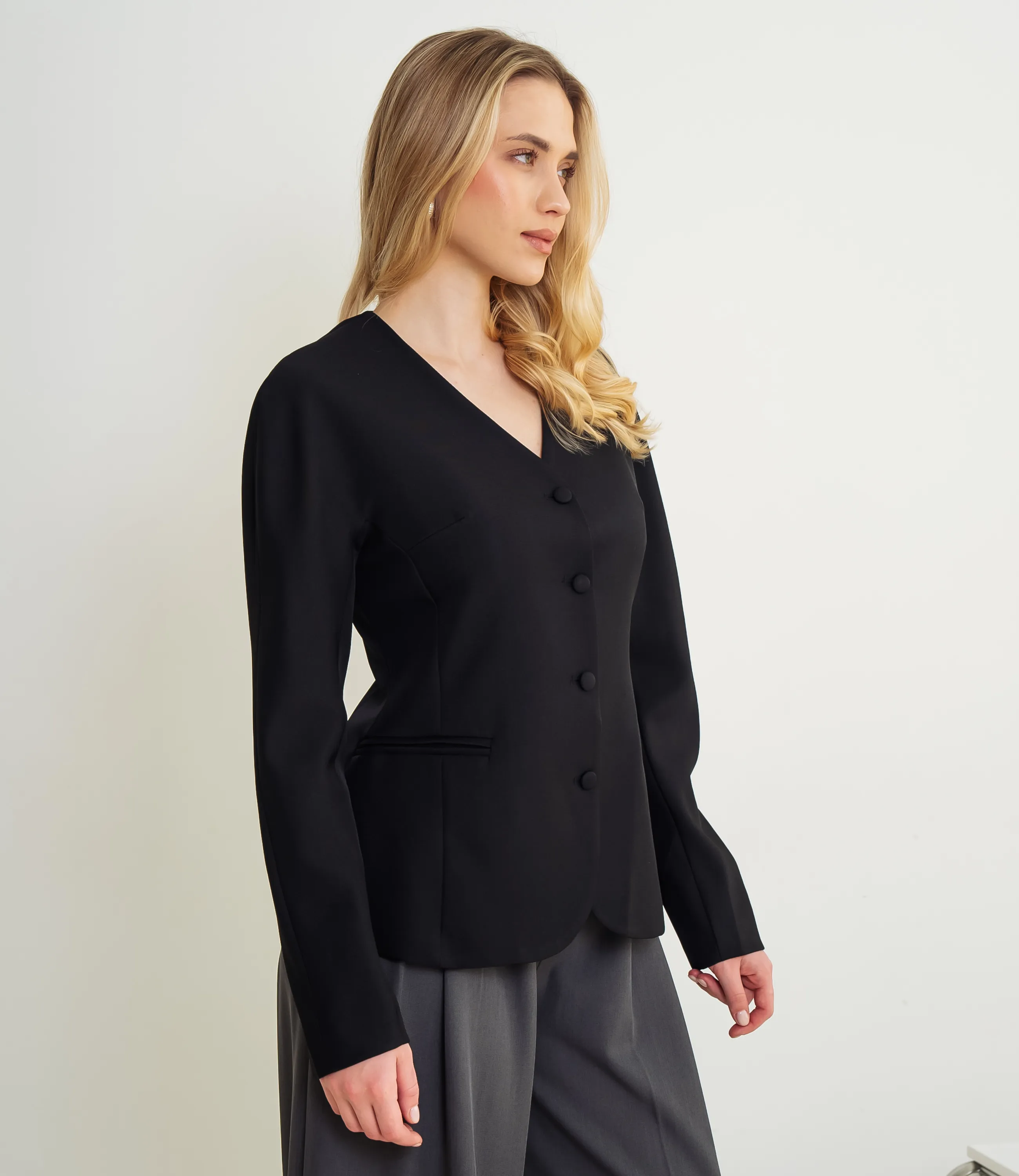 Жакет #КТ2905 (1), чёрный - фото 2