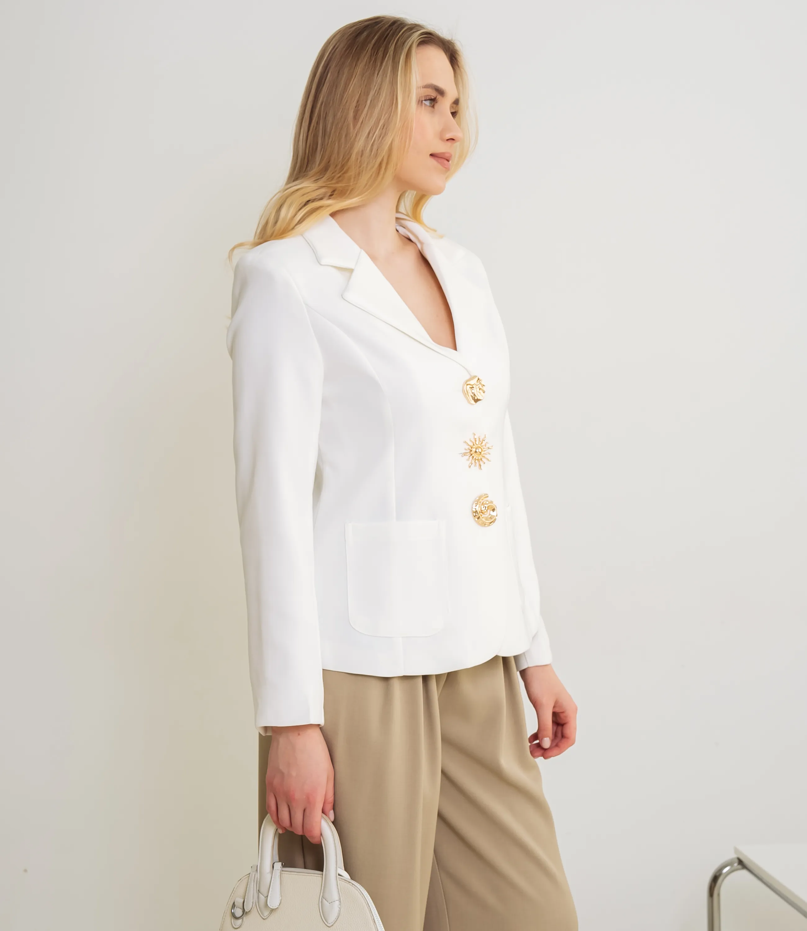 Жакет #КТ8067, белый - фото 2