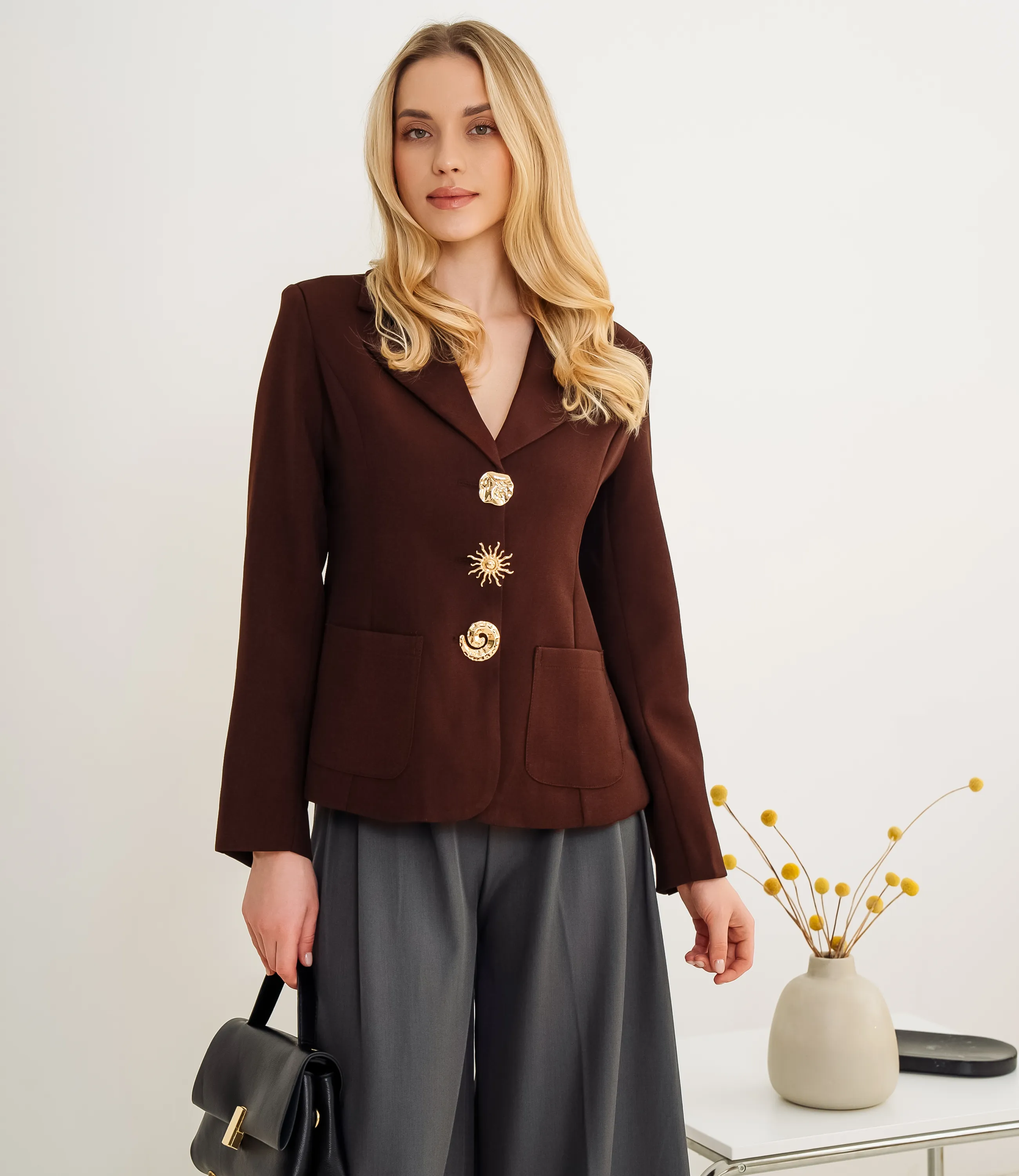Жакет #КТ8067, шоколадный - фото 1