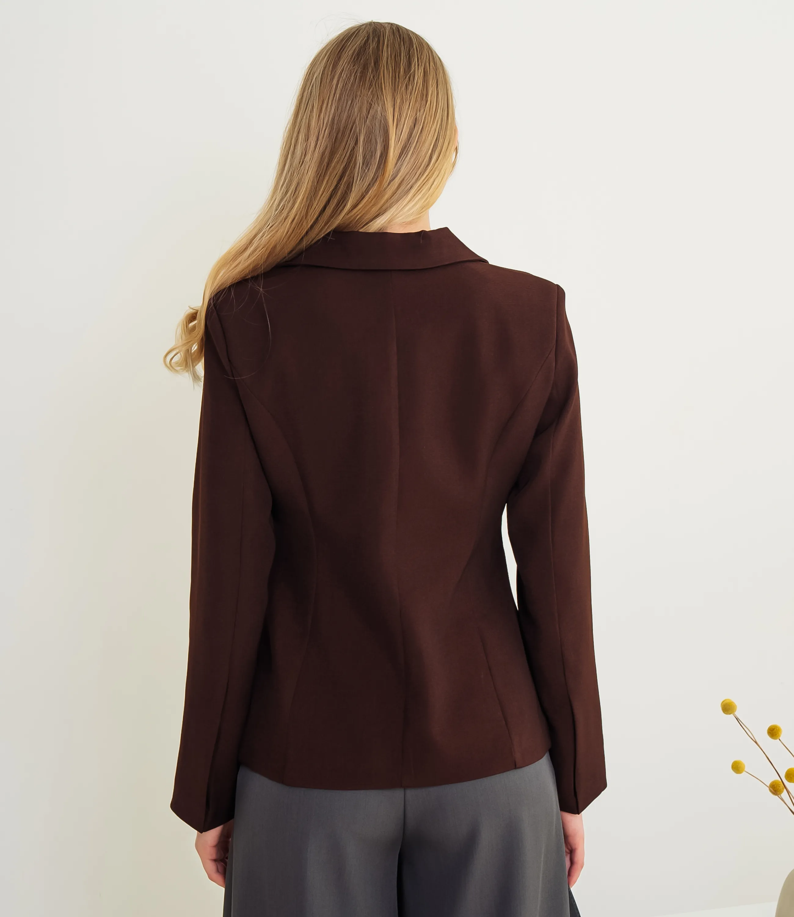 Жакет #КТ8067, шоколадный - фото 3