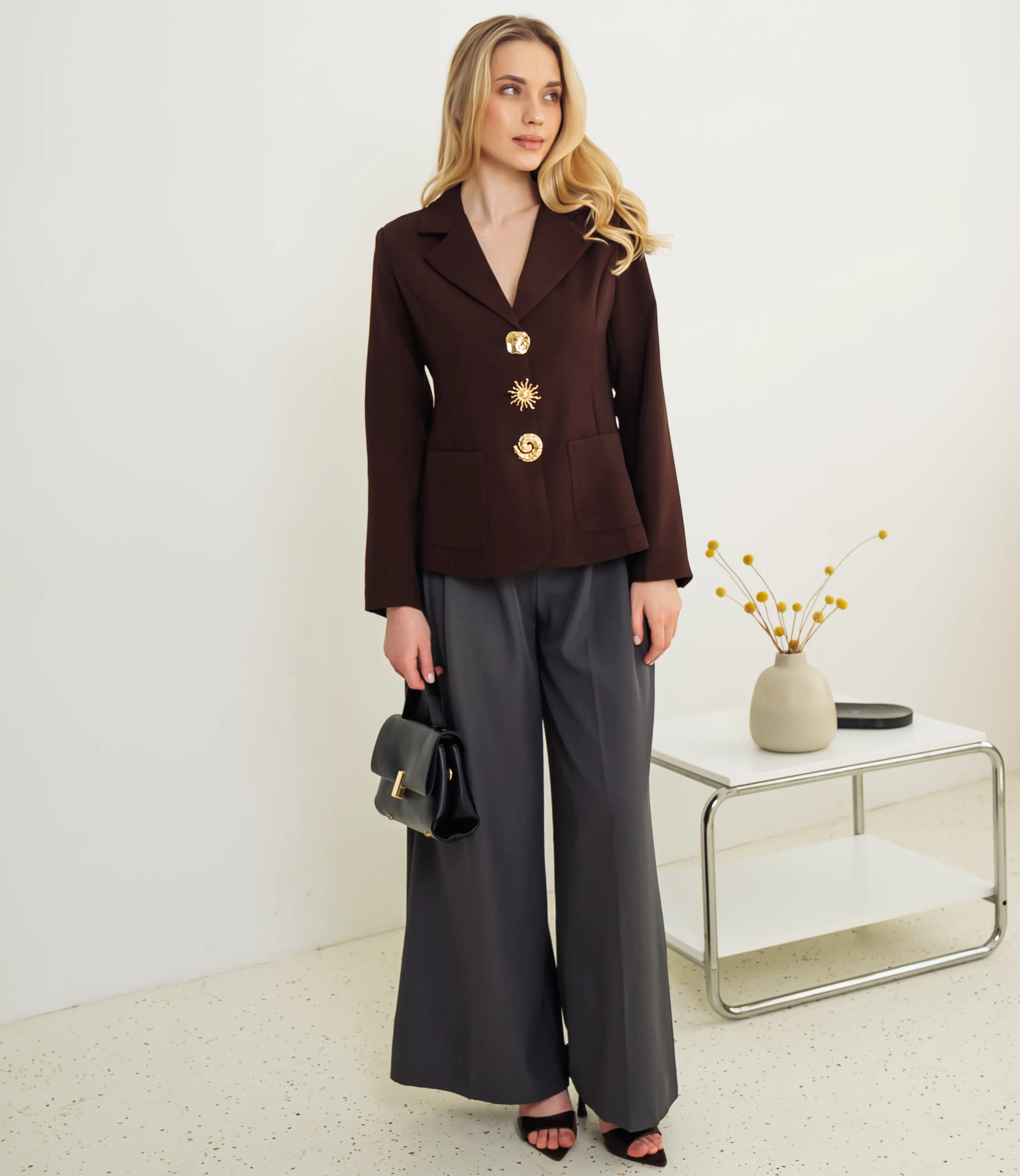 Жакет #КТ8067, шоколадный - фото 4