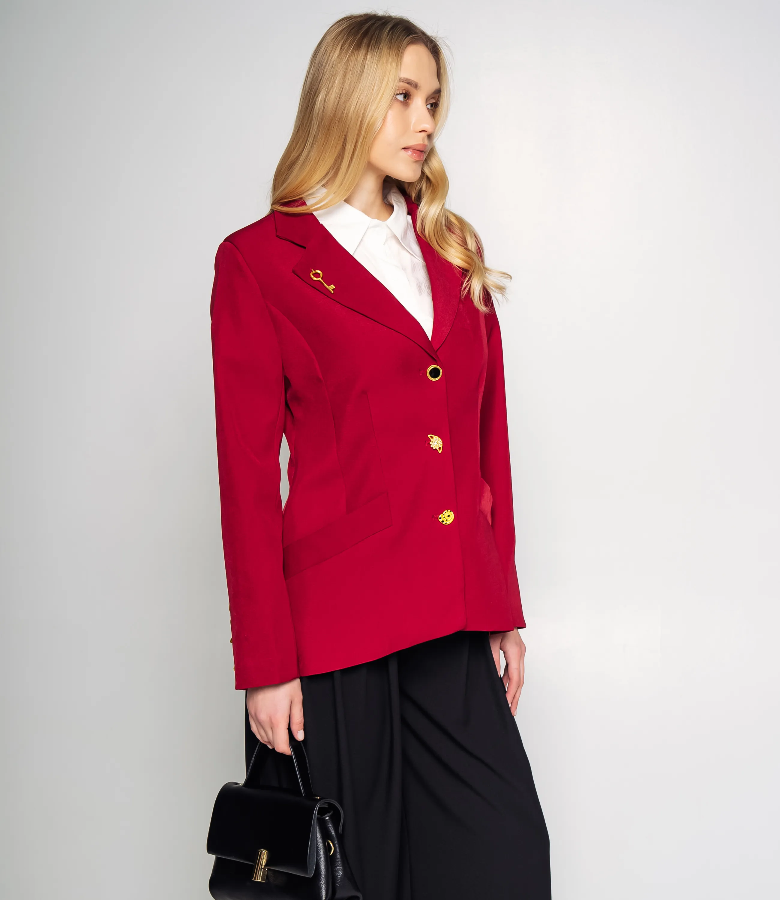 Жакет #КТ758, бордовый - фото 2