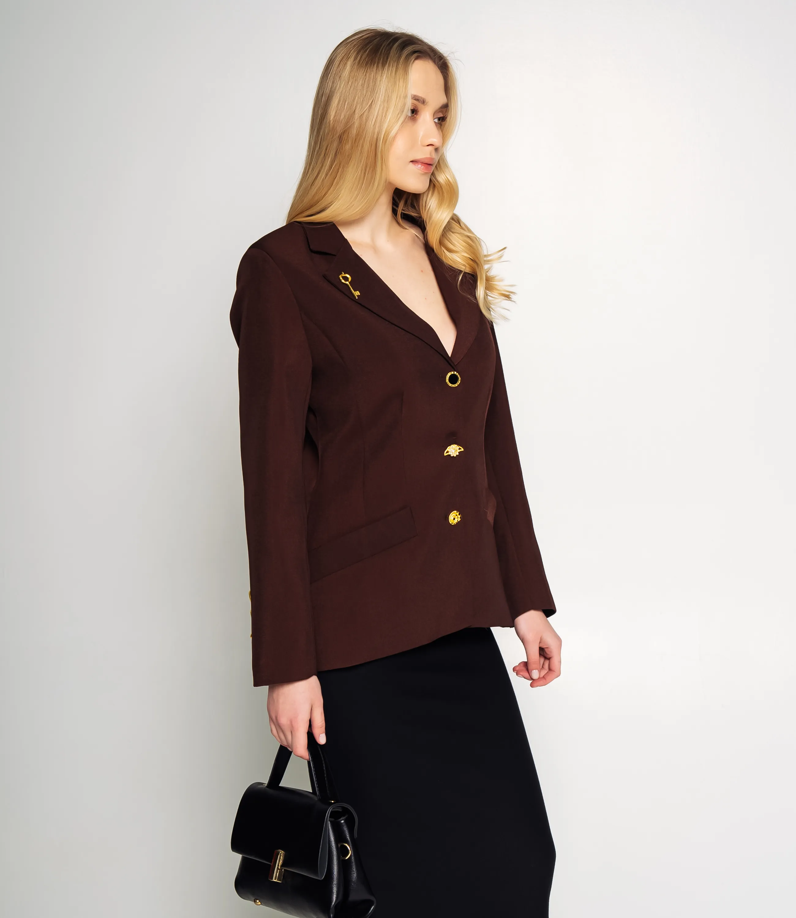 Жакет #КТ758, шоколадный - фото 2
