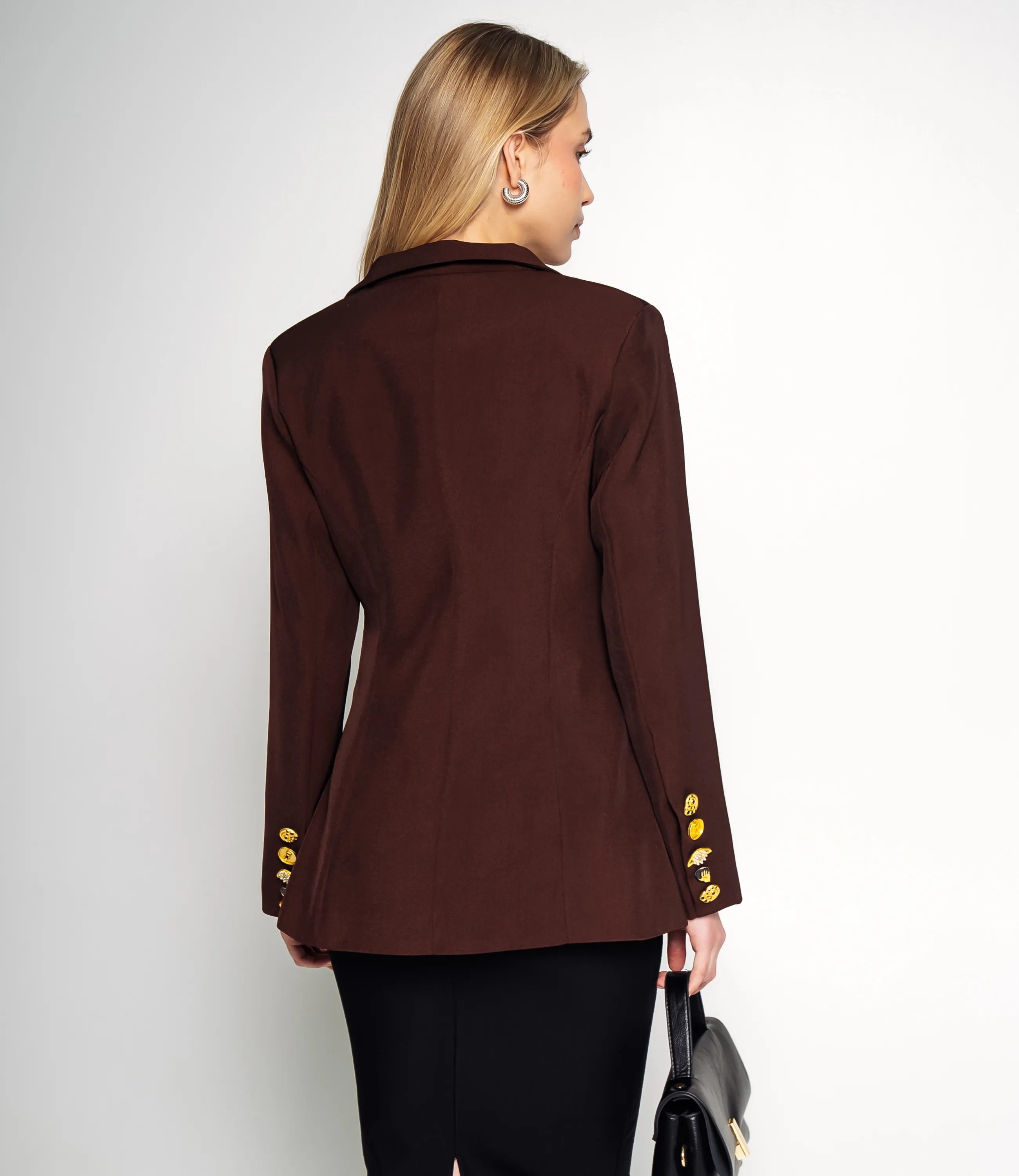 Жакет #КТ758, шоколадный - фото 3