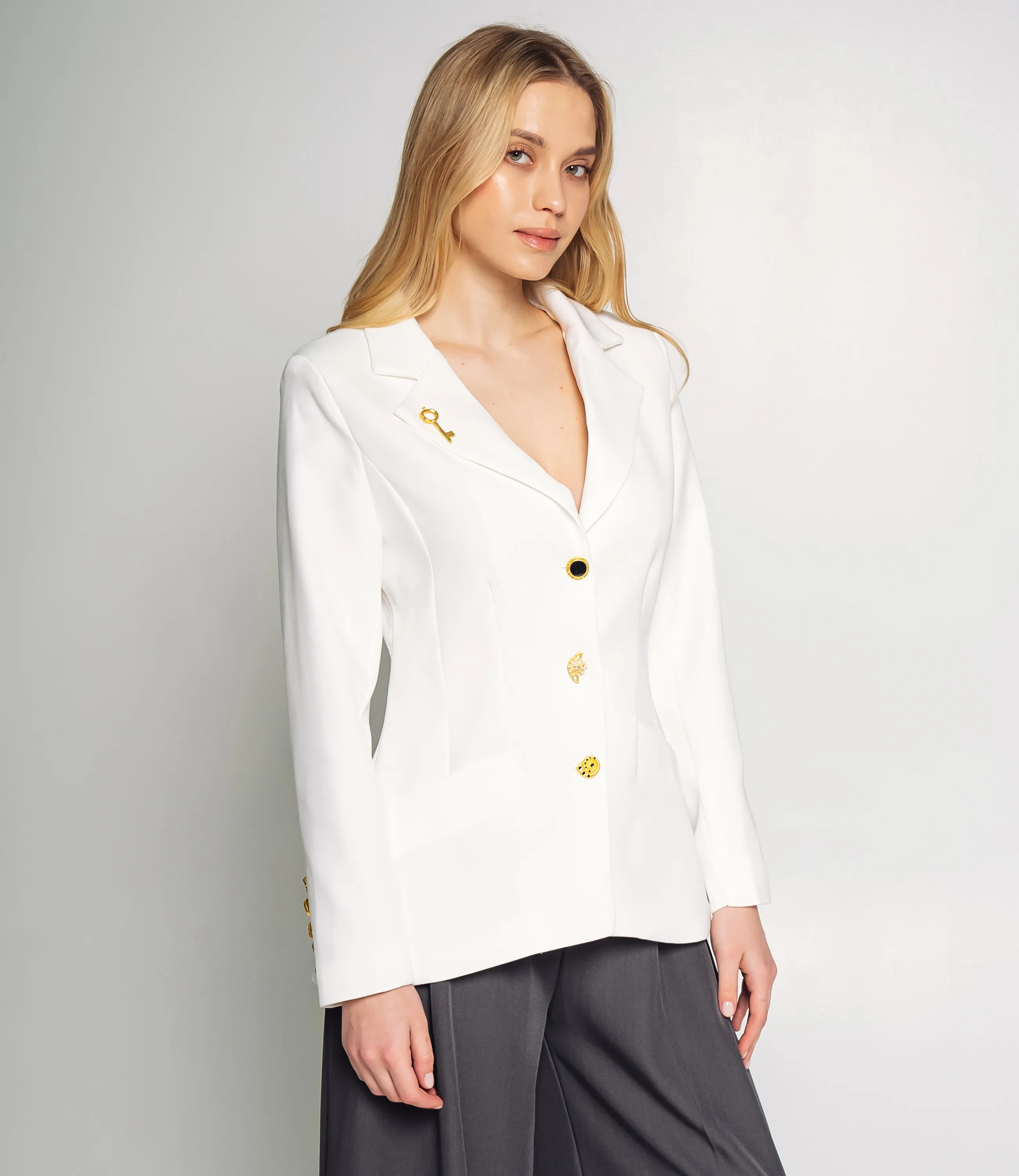 Жакет #КТ758, белый - фото 2