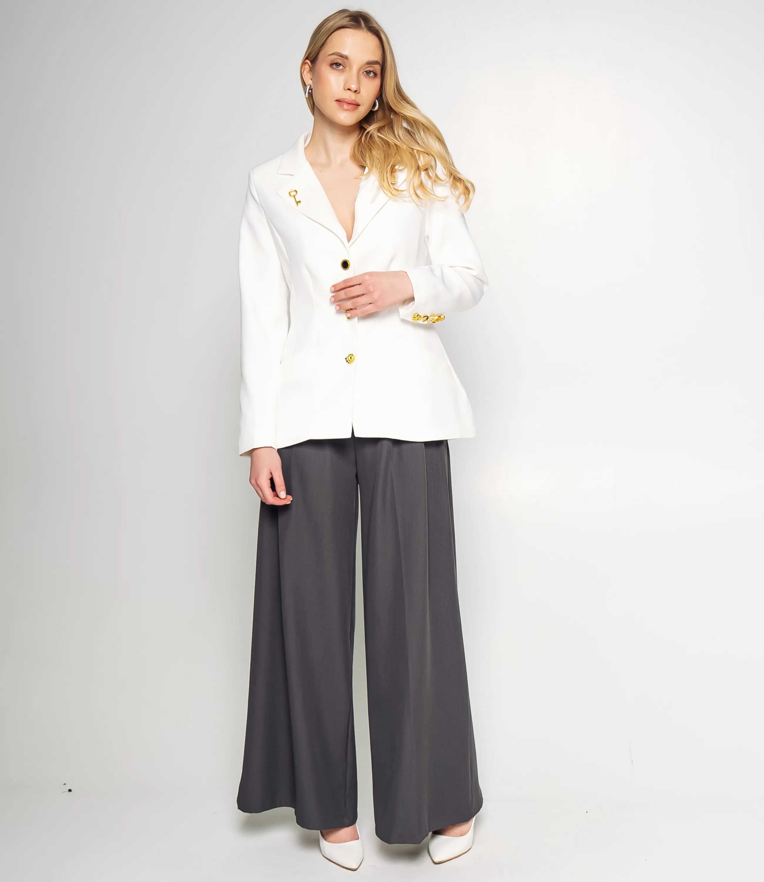 Жакет #КТ758, белый - фото 4