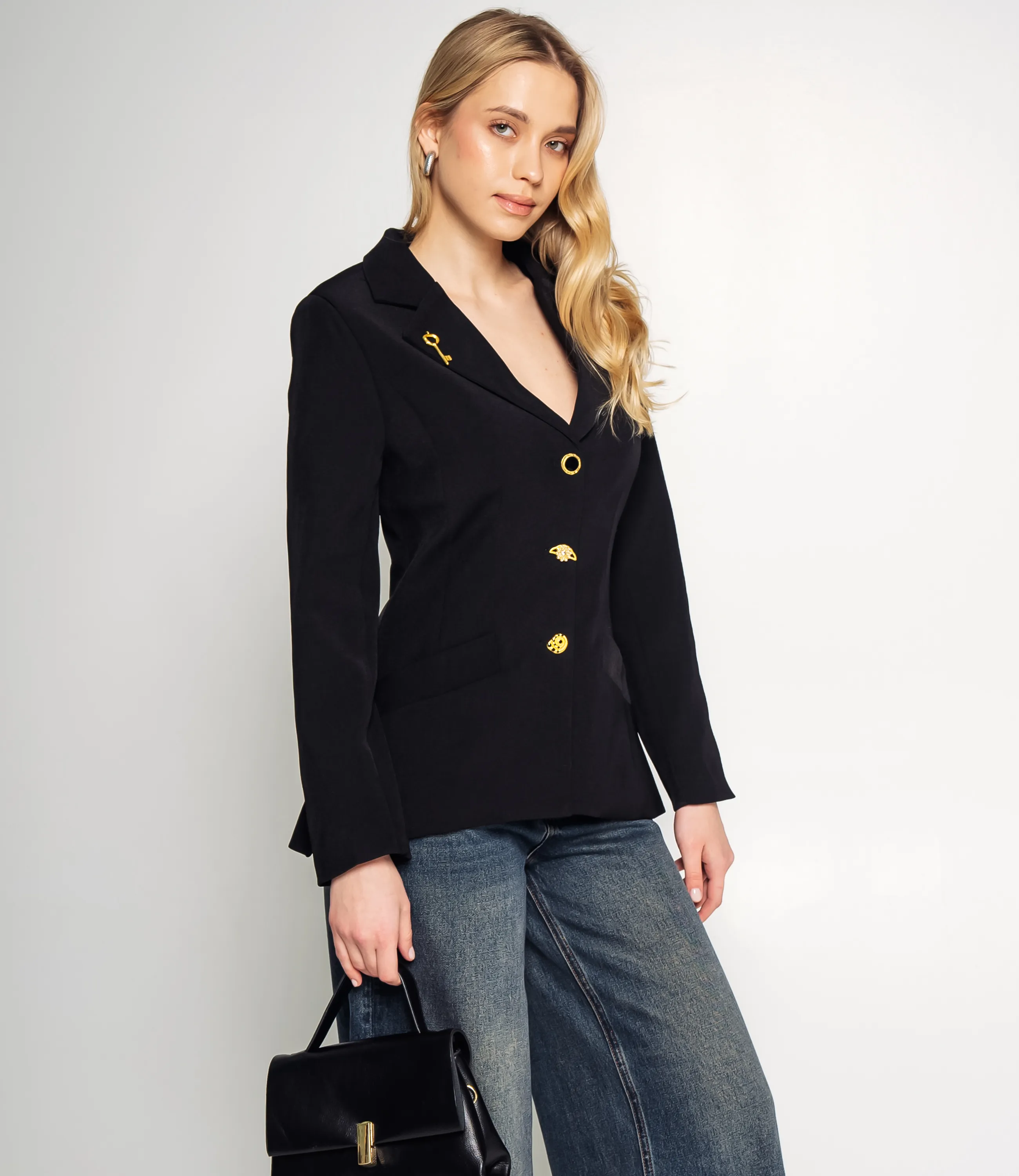 Жакет #КТ758, чёрный - фото 2