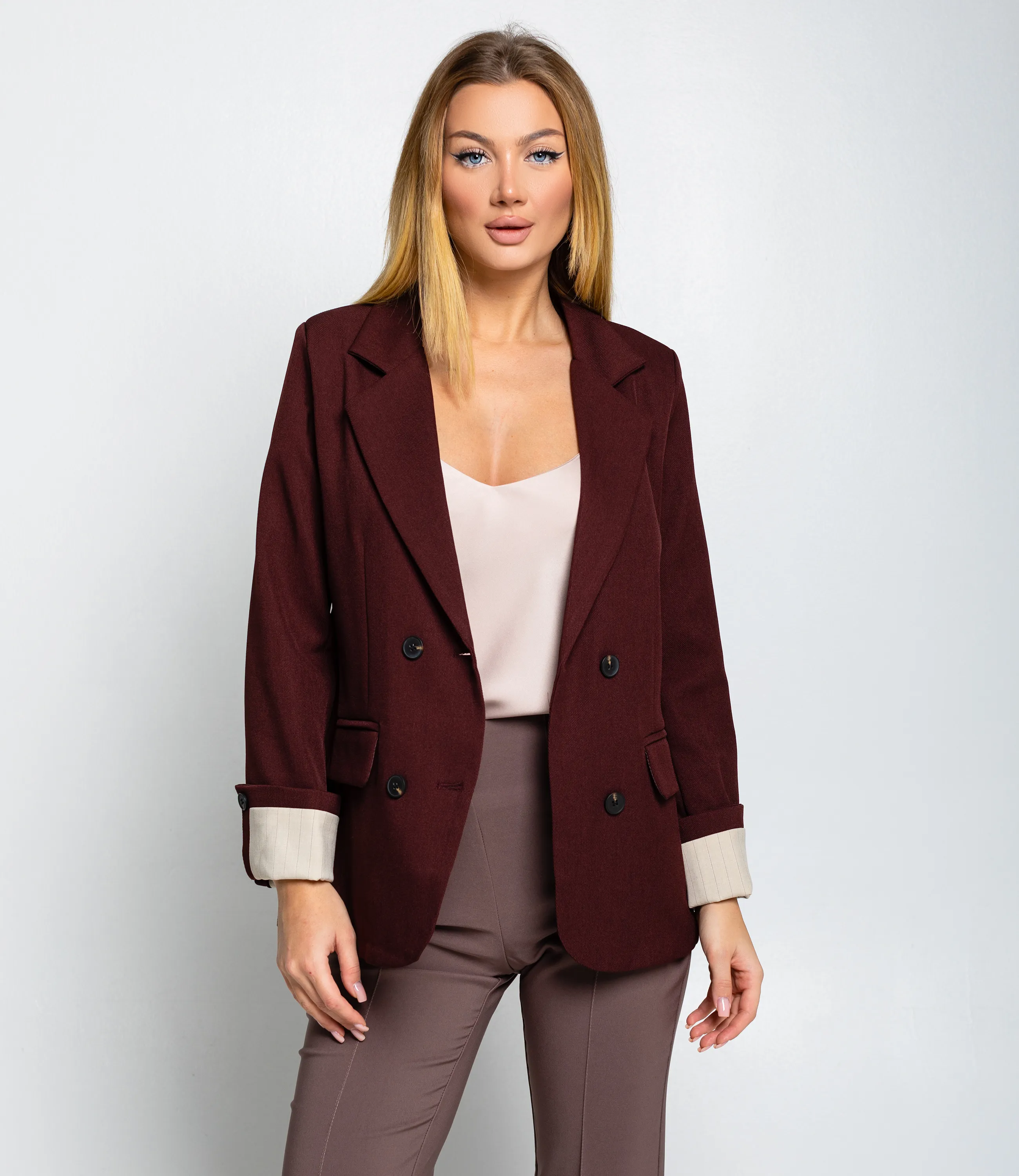 Пиджак #КТ8999, тёмно-бордовый - фото 1