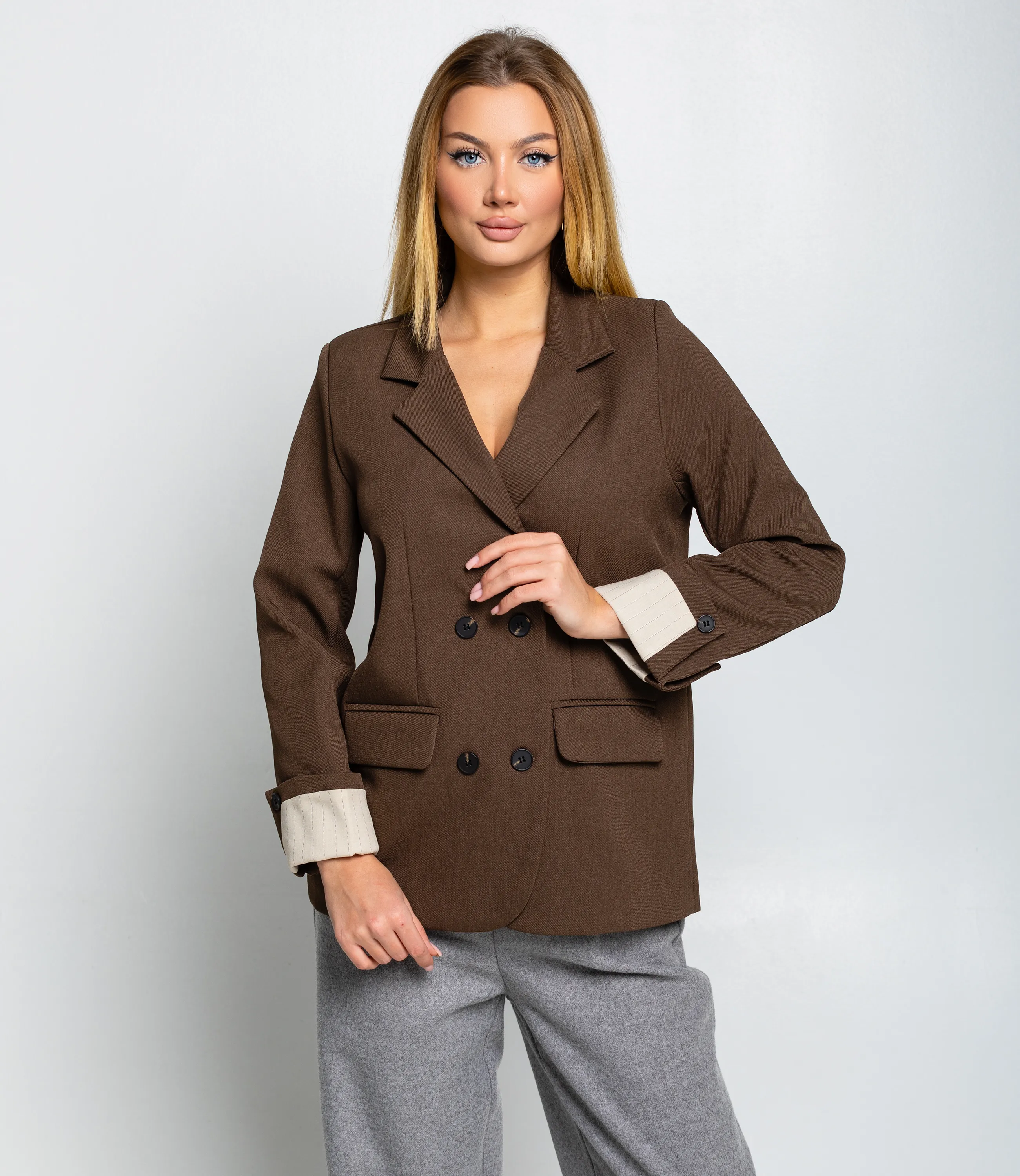 Пиджак #КТ8999, коричневый - фото 1