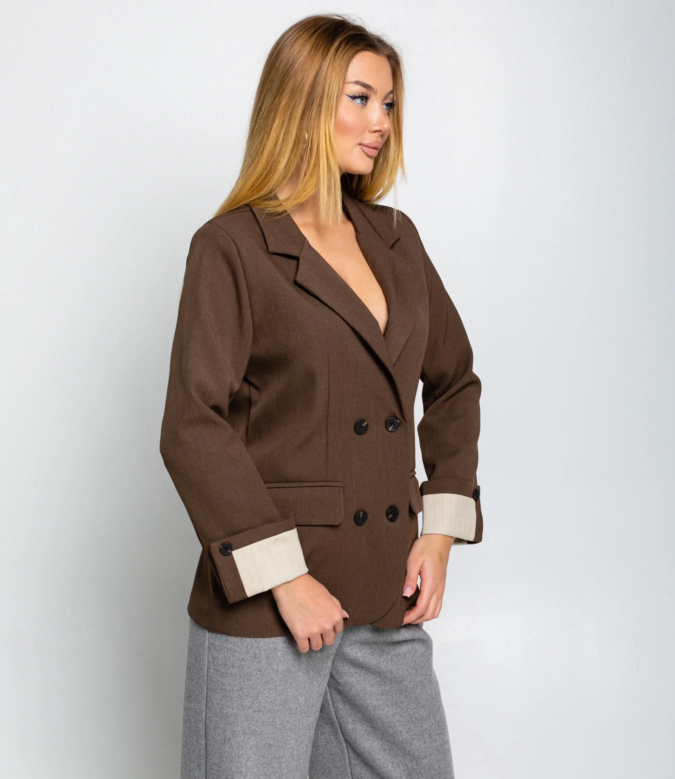 Пиджак #КТ8999, коричневый - фото 2