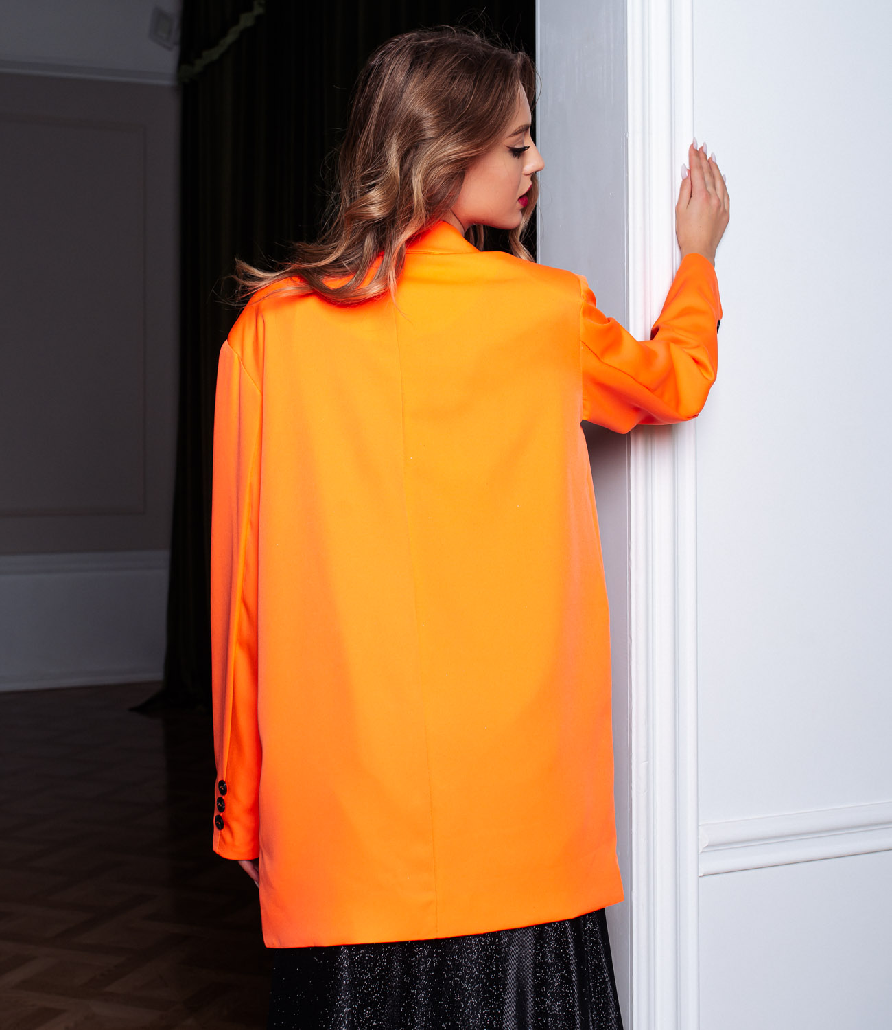 Пиджак #БШ1582, оранжевый - фото 3