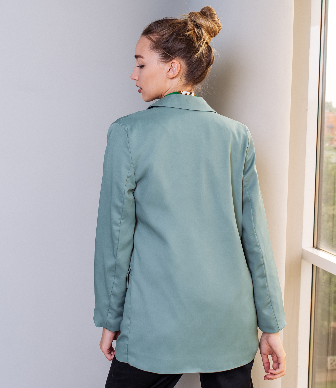 Пиджак #КТ135 (1), серо-зелёный - фото 4