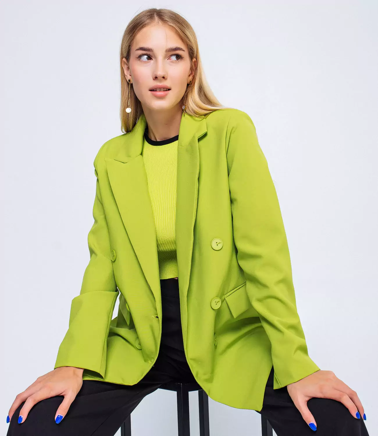 Пиджак #БШ1541, светло-зеленый - фото 2