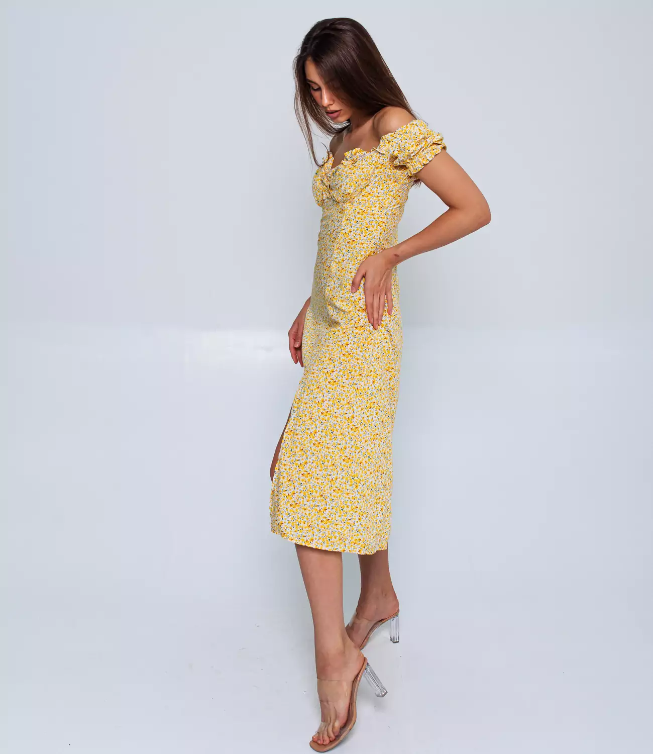 Платье #БШ1564-5, жёлтый - фото 2