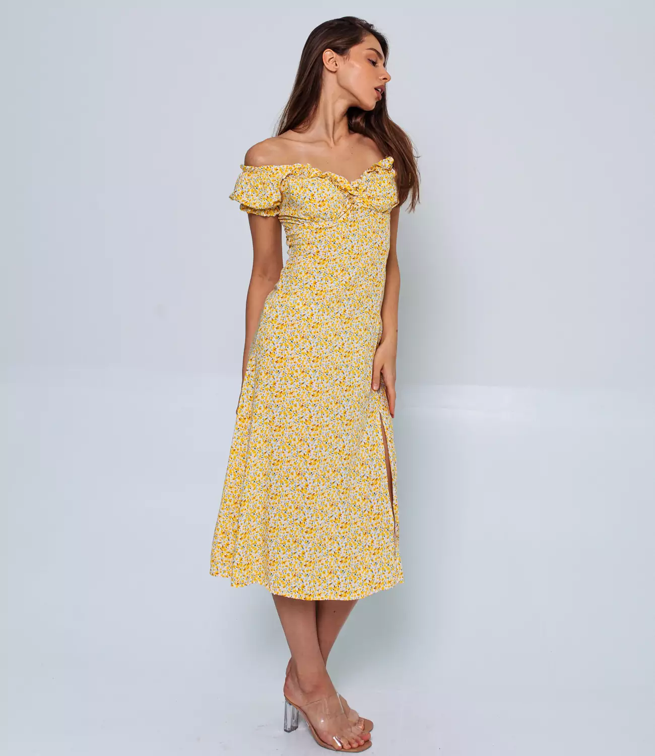 Платье #БШ1564-5, жёлтый - фото 3