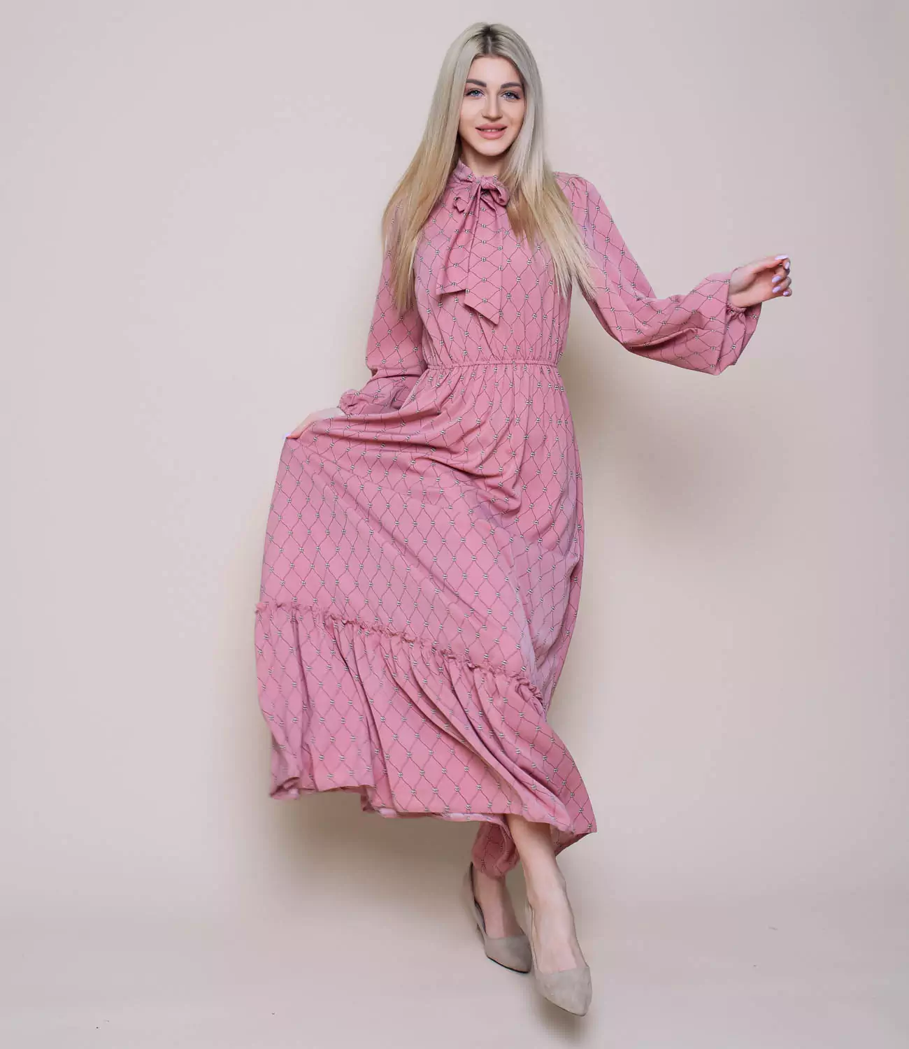 Платье #055, розовый - фото 1