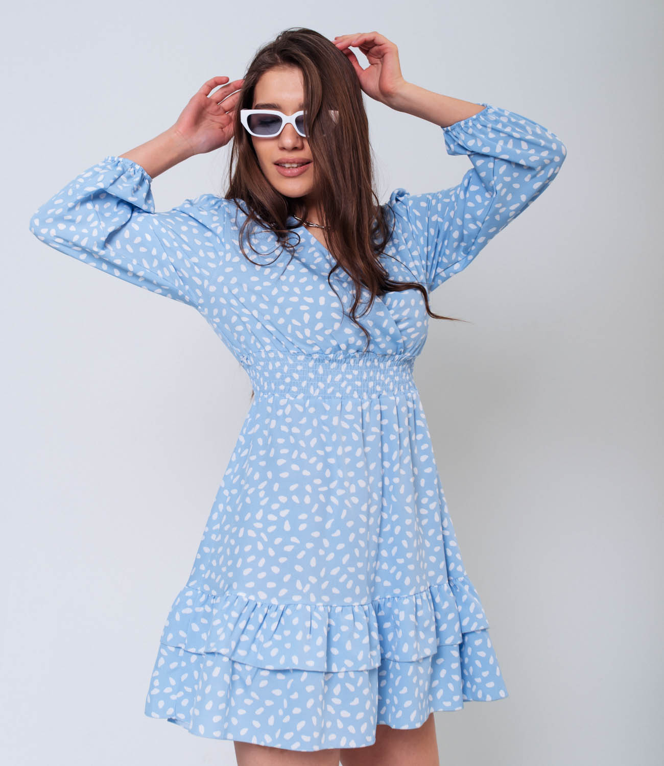 Платье #КТ5130-1, голубой - фото 3