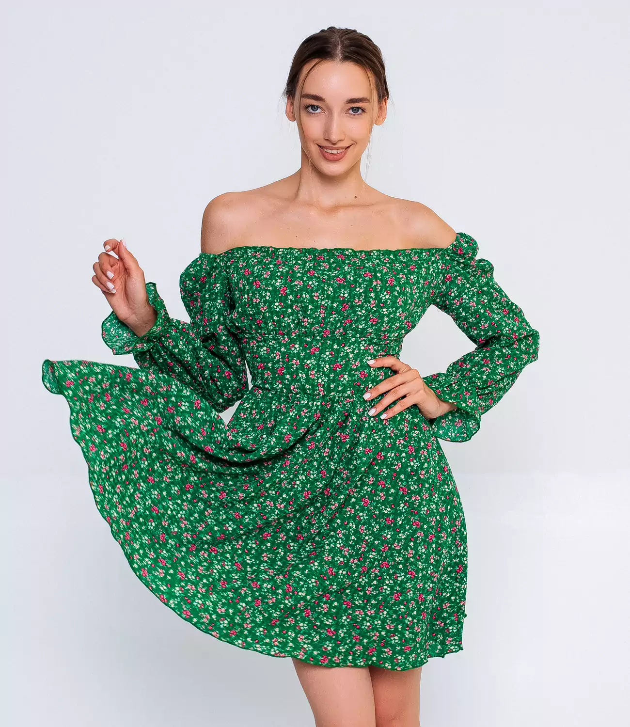 Платье #БШ1579, зеленый