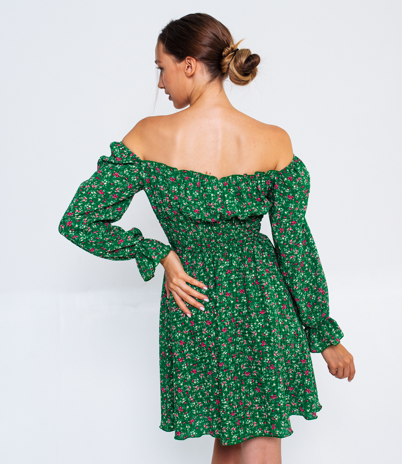 Платье #БШ1579, зелёный - фото 3