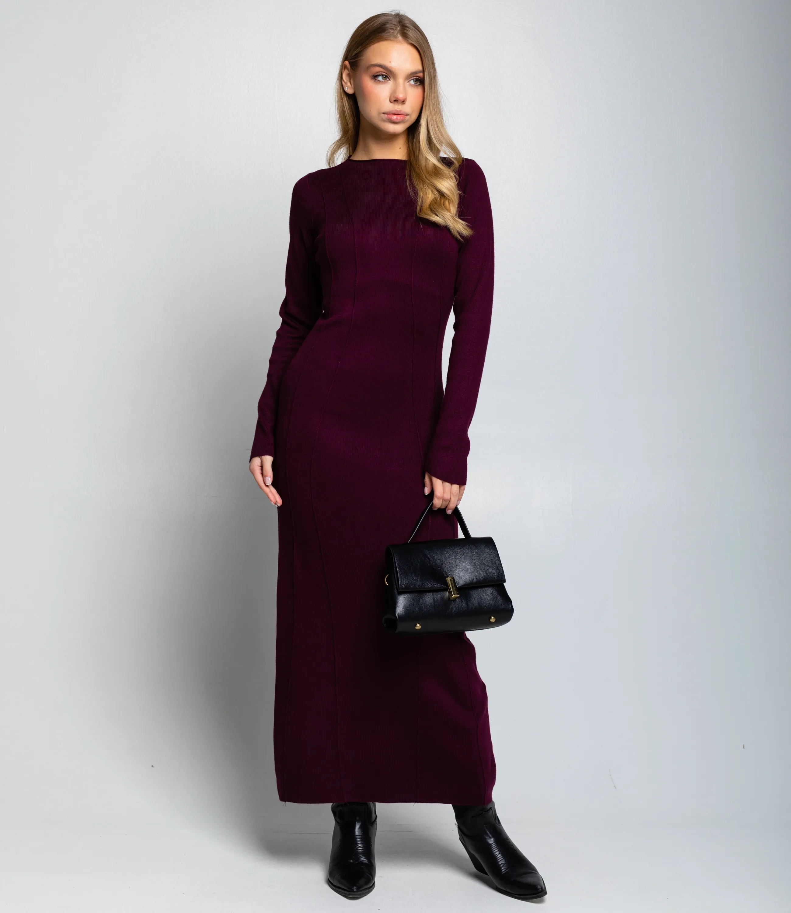 Платье #КТ25114, сливовый - фото 2