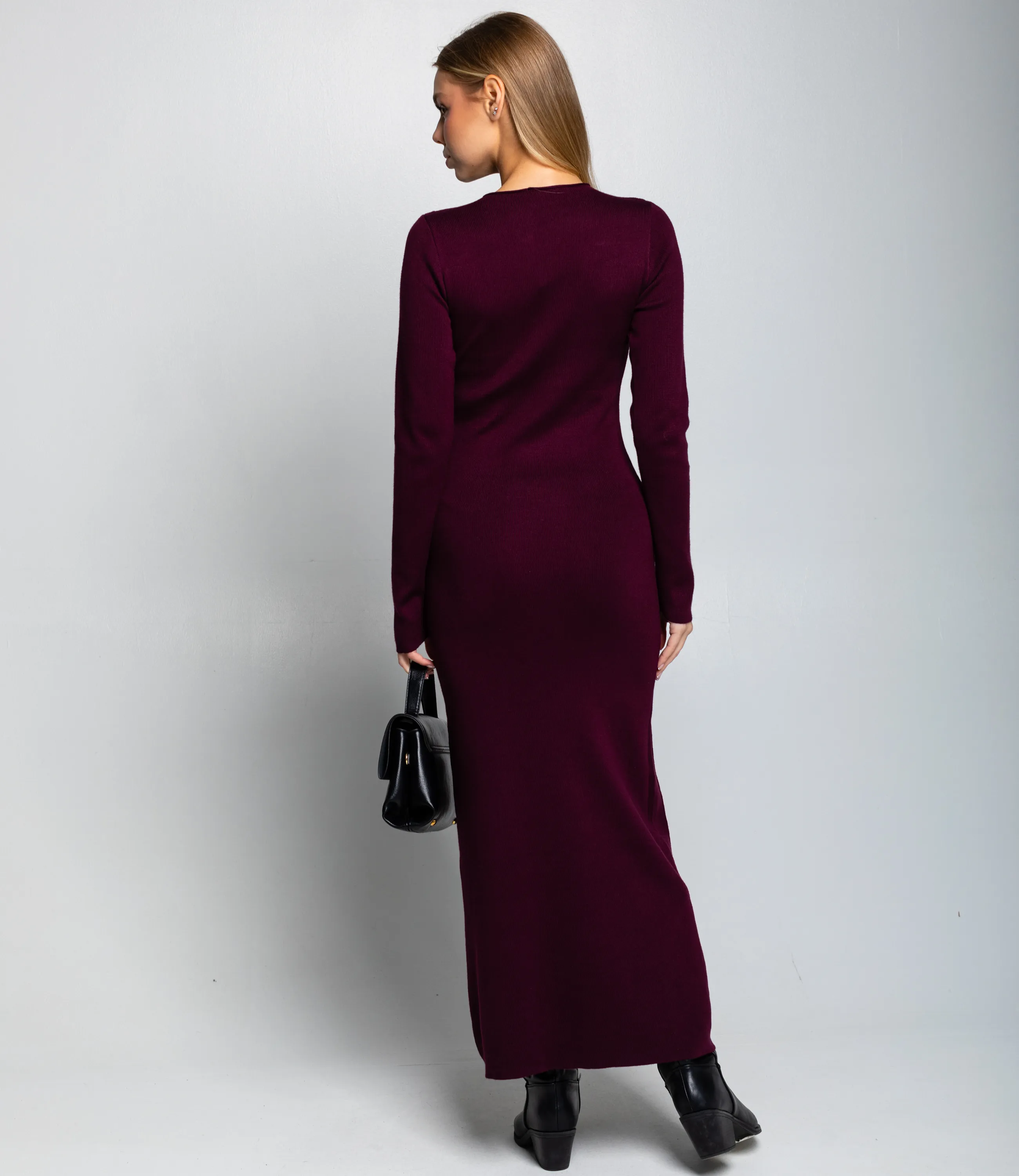 Платье #КТ25114, сливовый - фото 4