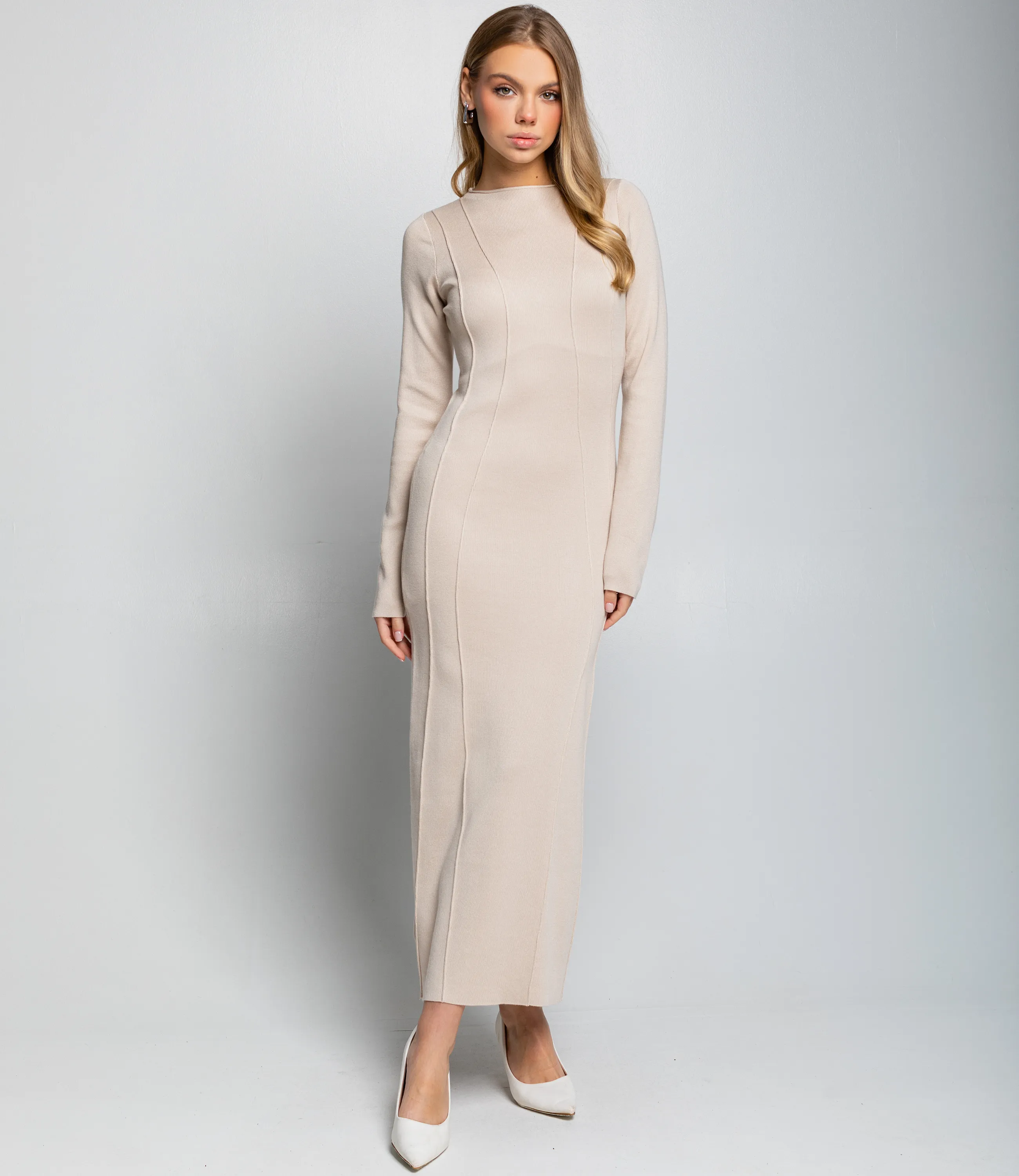 Платье #КТ25114, бежевый - фото 1