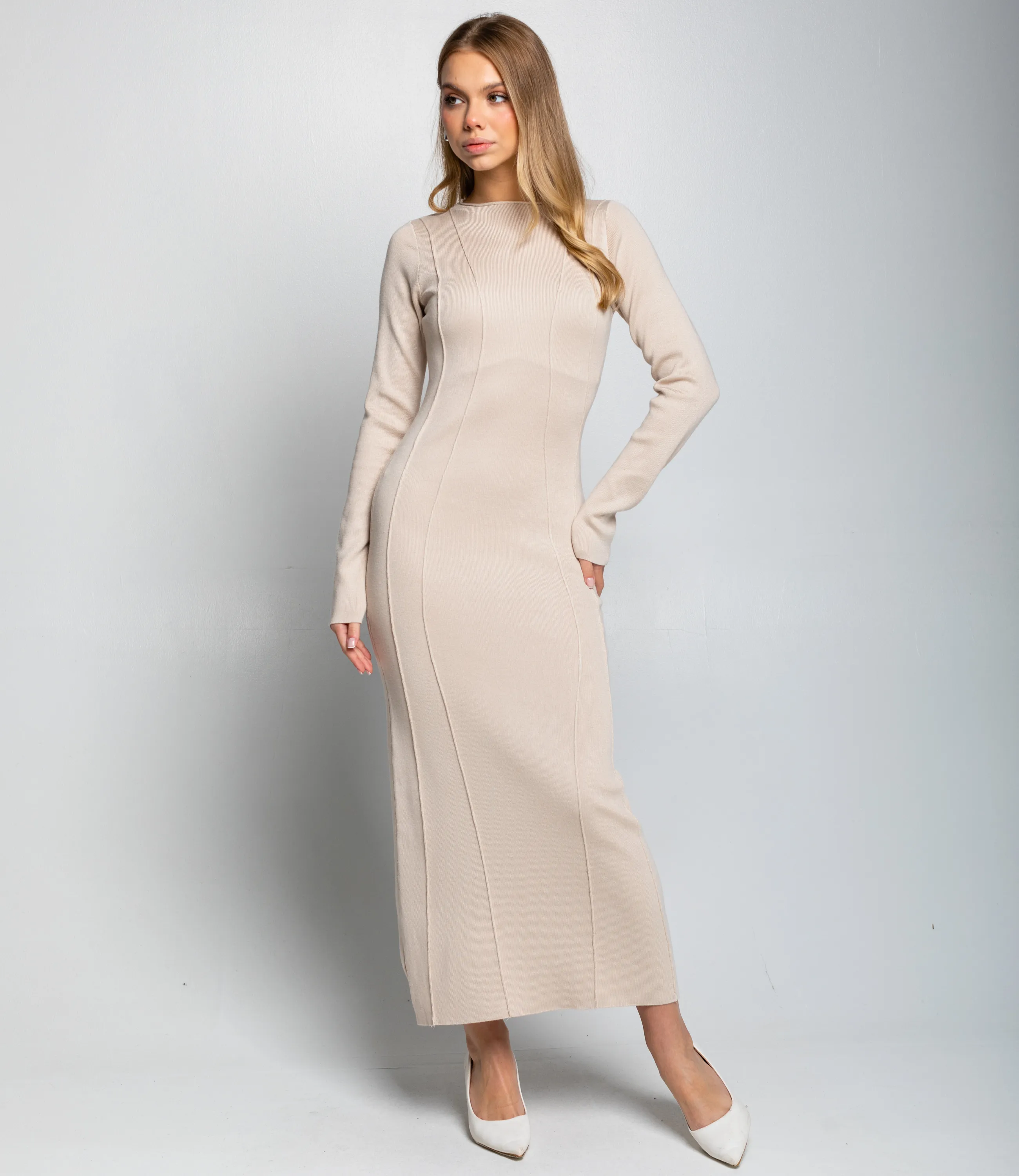 Платье #КТ25114, бежевый - фото 2