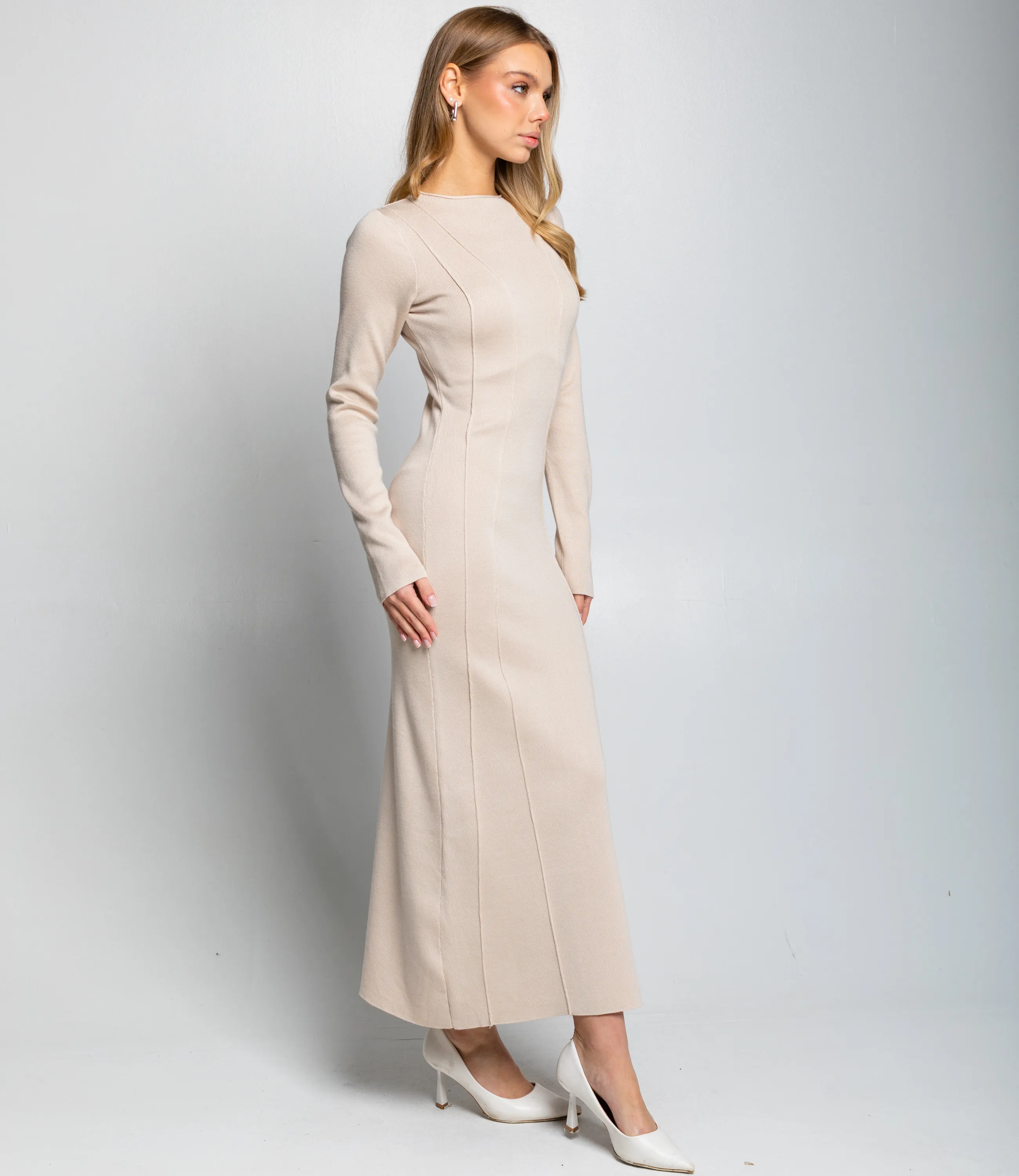 Платье #КТ25114, бежевый - фото 3