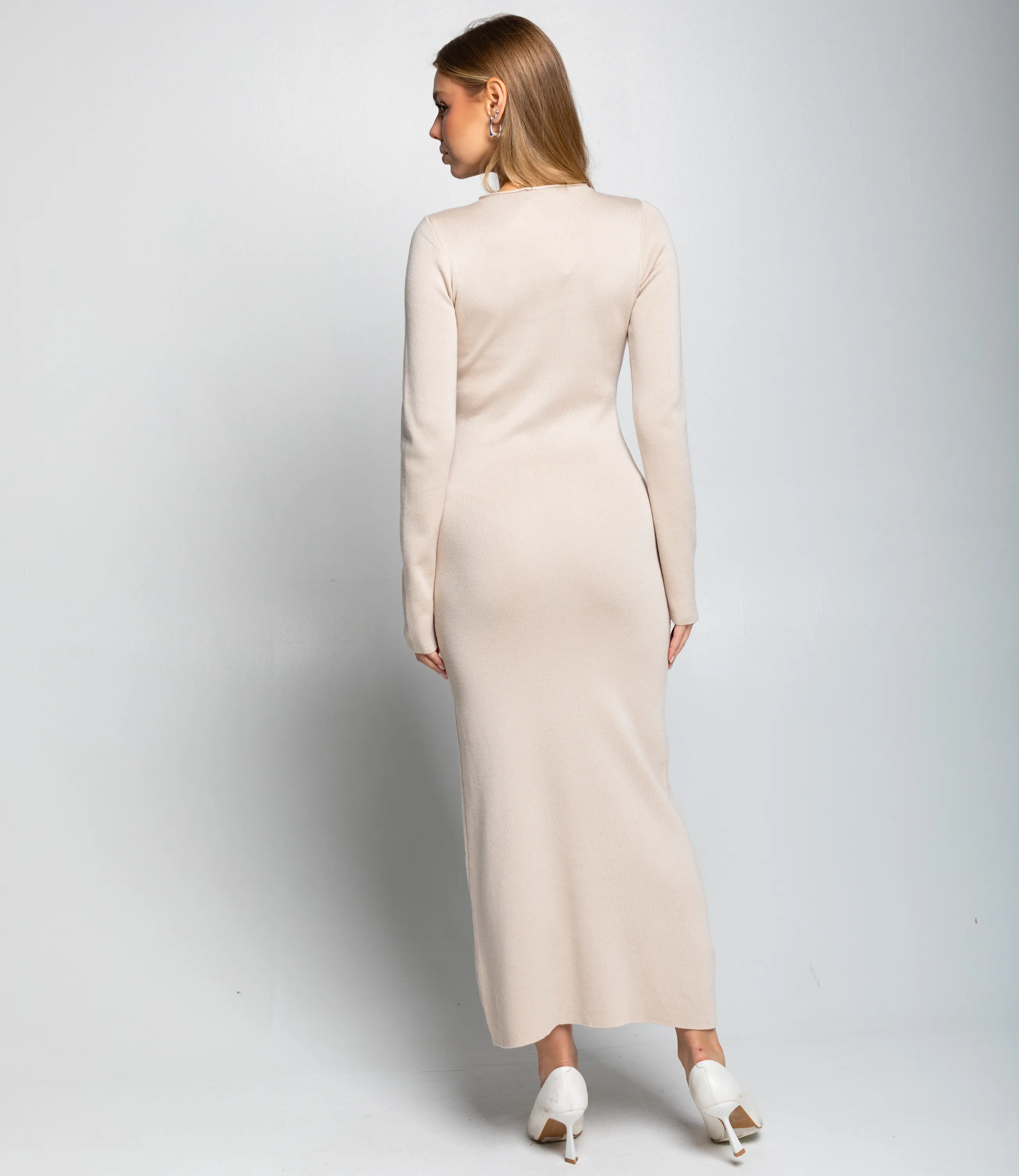 Платье #КТ25114, бежевый - фото 4