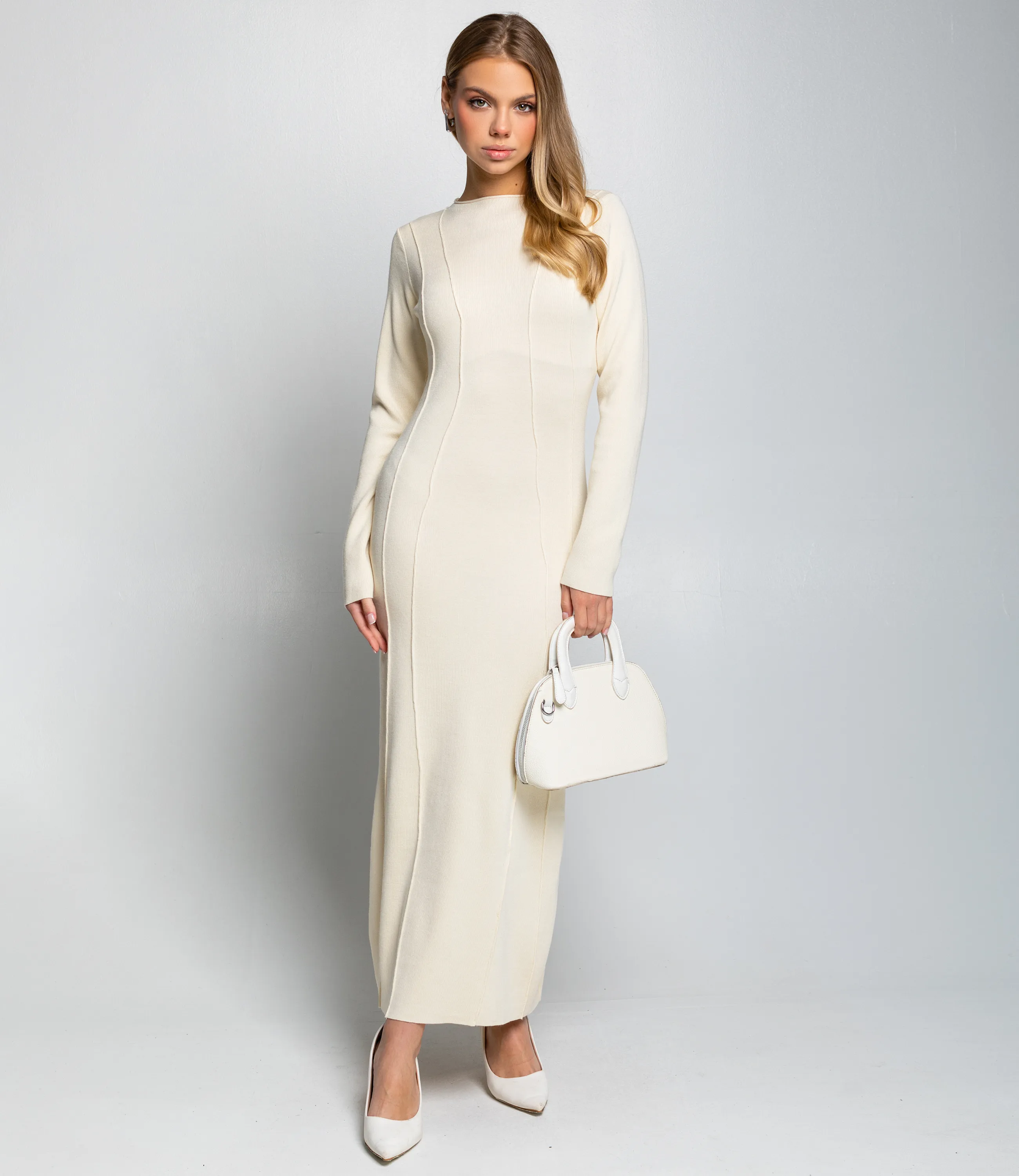 Платье #КТ25114, кремовый - фото 1