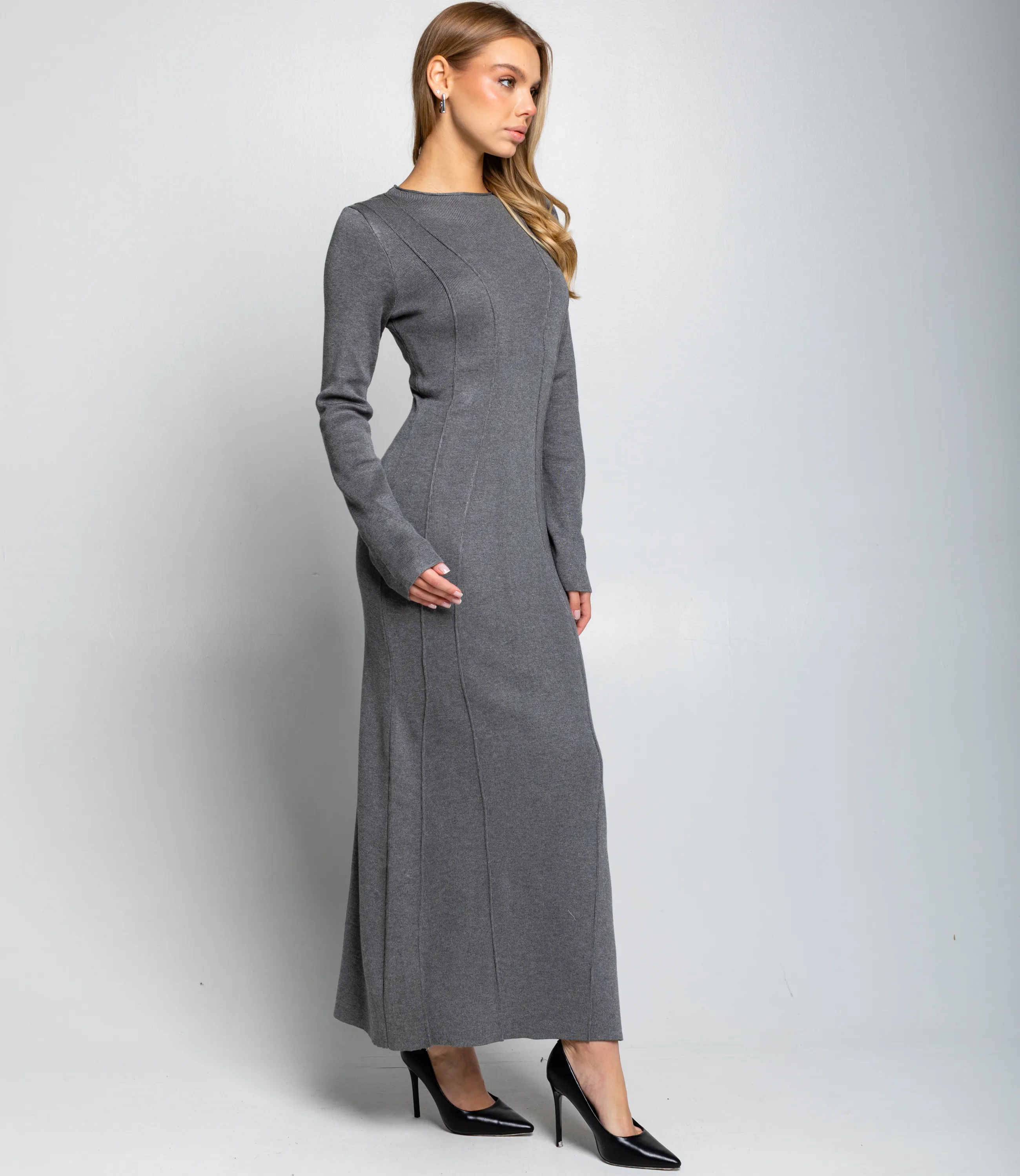 Платье #КТ25114, серый - фото 3