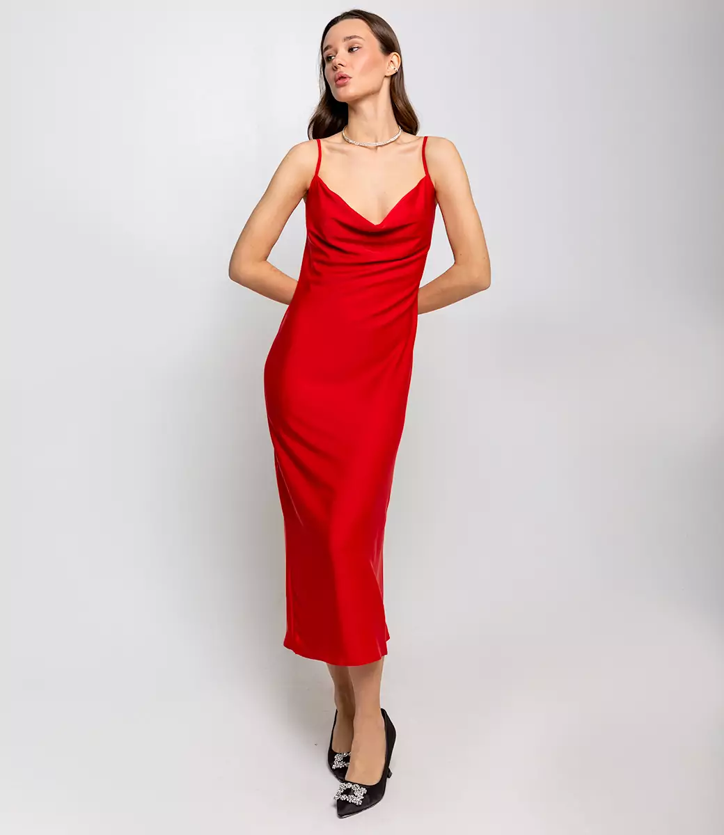 Платье #БШ1710, красный - фото 1