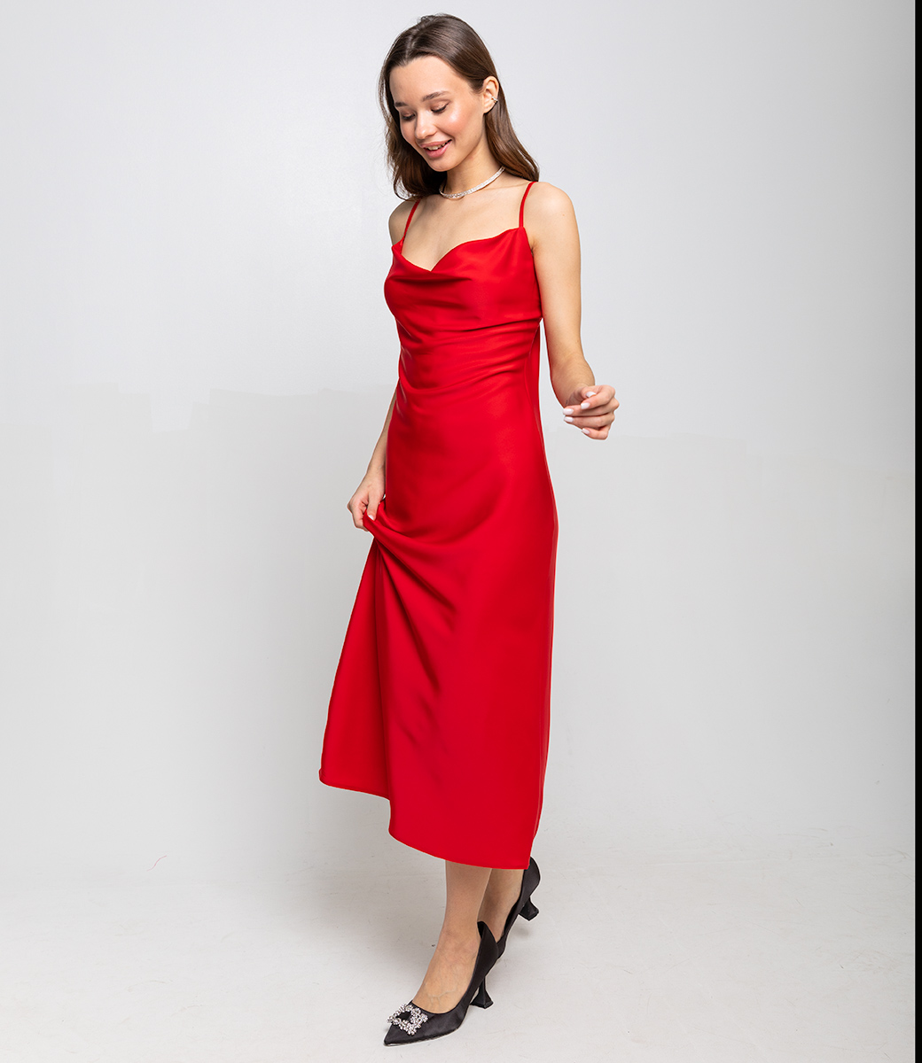 Платье #БШ1710, красный - фото 2