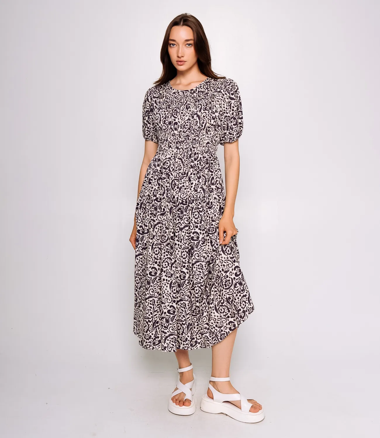 Платье #КТ898 (3)-3, фиолетовый,молочный - фото 1