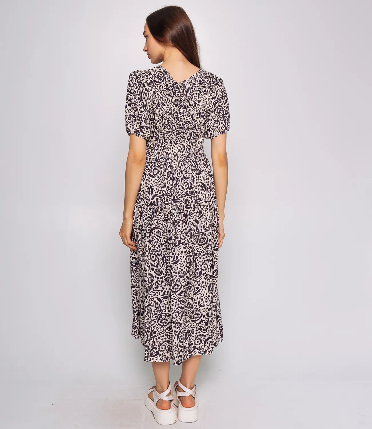 Платье #КТ898 (3)-3, фиолетовый,молочный - фото 4