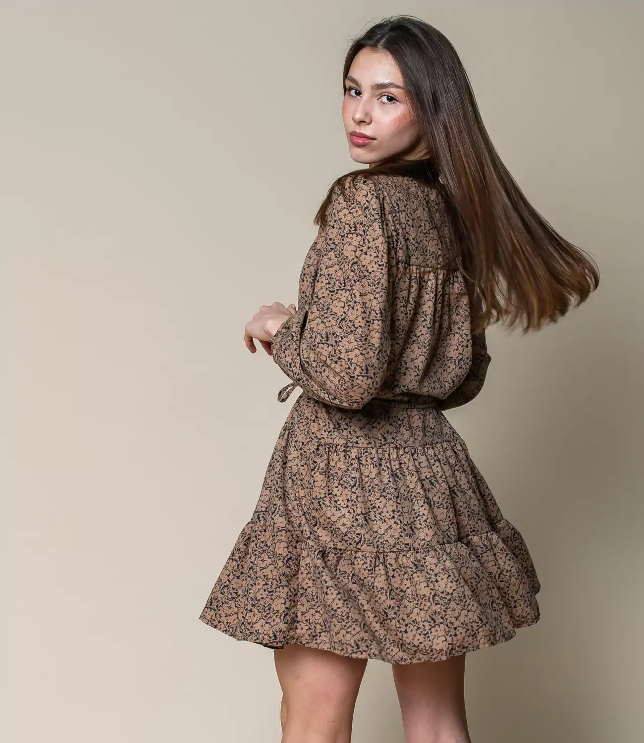 Платье #КТ8702, коричневый - фото 1