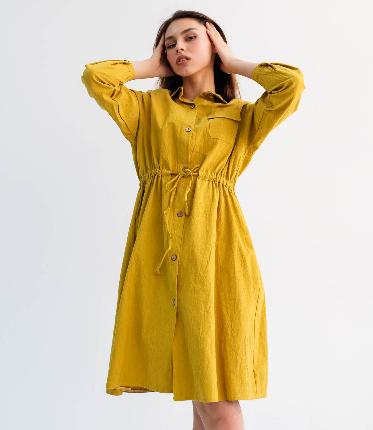 Платье #8808 (2), желтый - фото 1