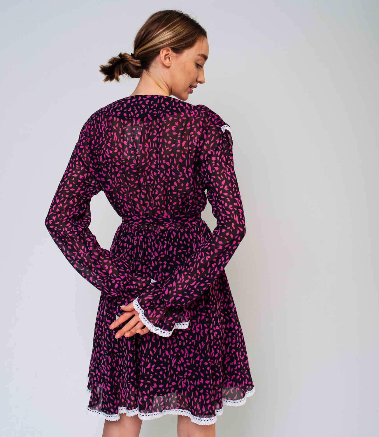 Платье #БШ1773, фиолетовый, чёрный - фото 4