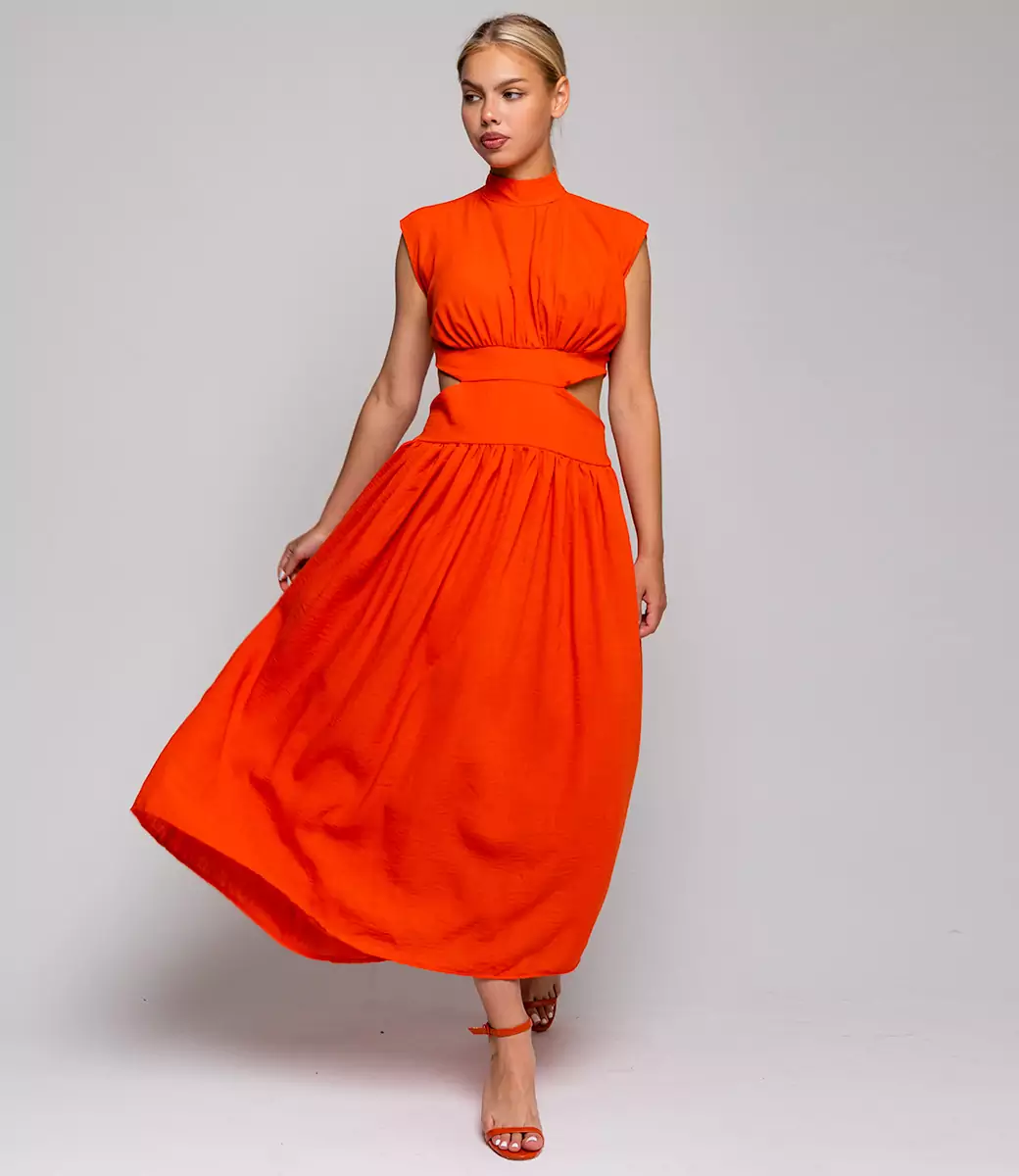 Платье #ОТЦ04002, оранжевый - фото 1
