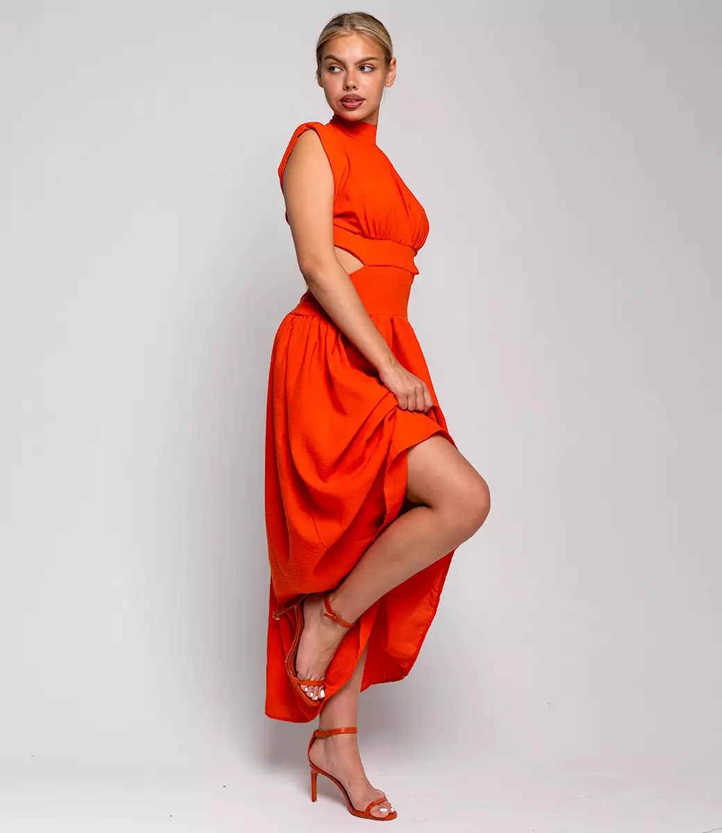 Платье #ОТЦ04002, оранжевый - фото 3