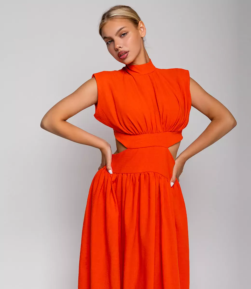 Платье #ОТЦ04002, оранжевый - фото 5