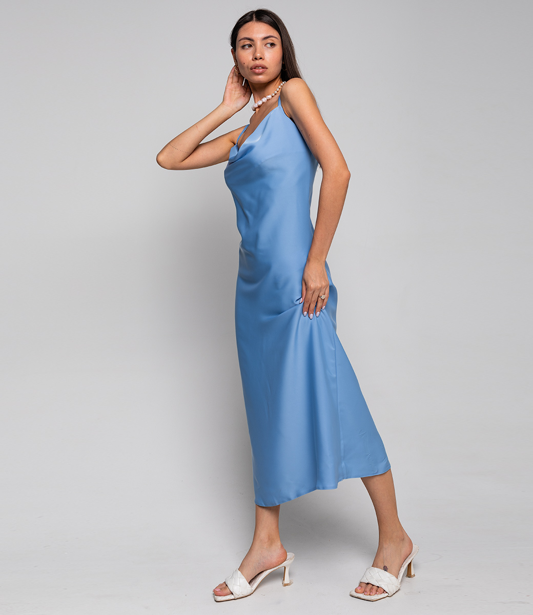 Платье #ОБШ1710, голубой - фото 3